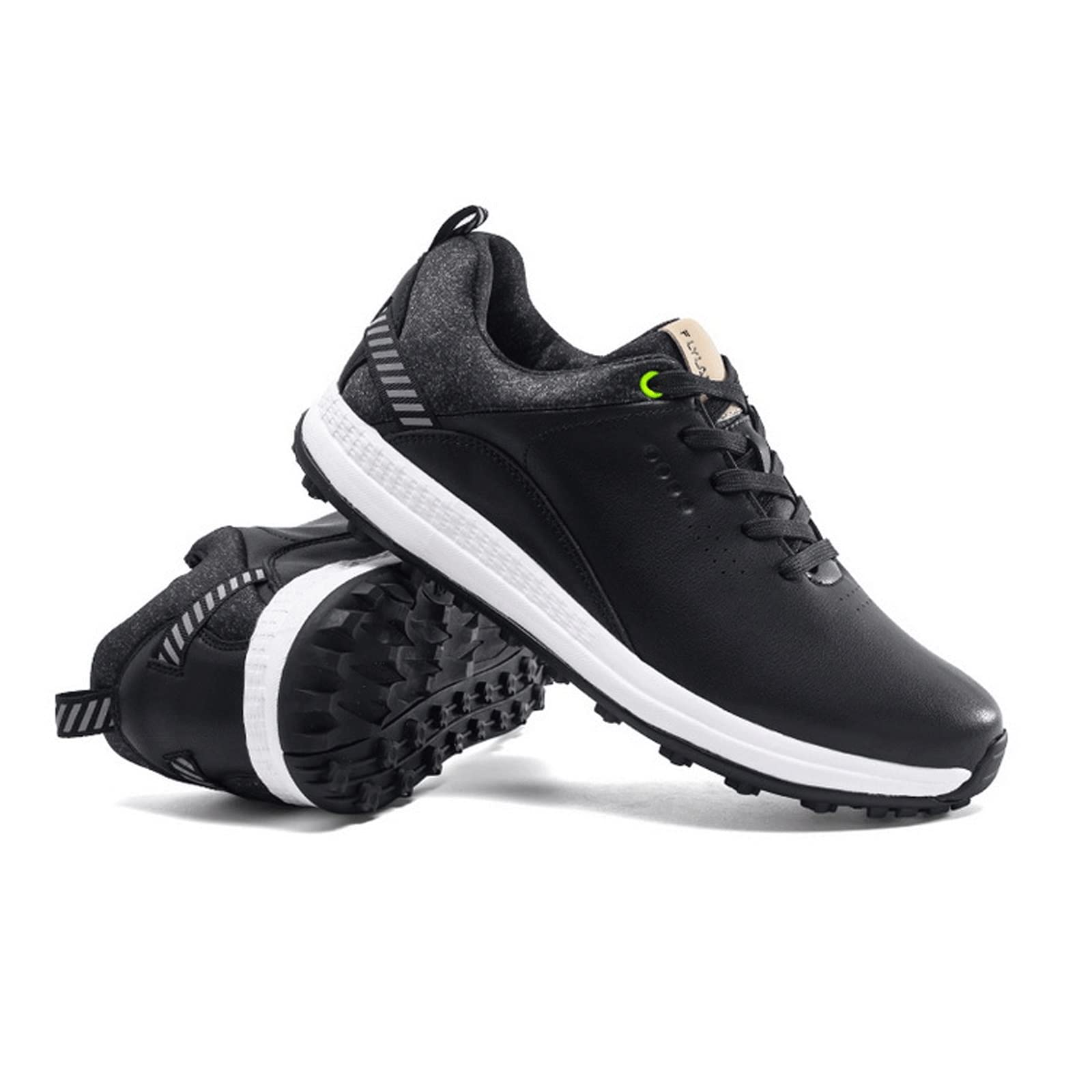 Men's Waterproof Golf Shoes - Lightweight Non-Spike Sneakers for Sports & Leisure (Black, Size 10.5) | Perfect for Golf Course, Walking & Casual Wear