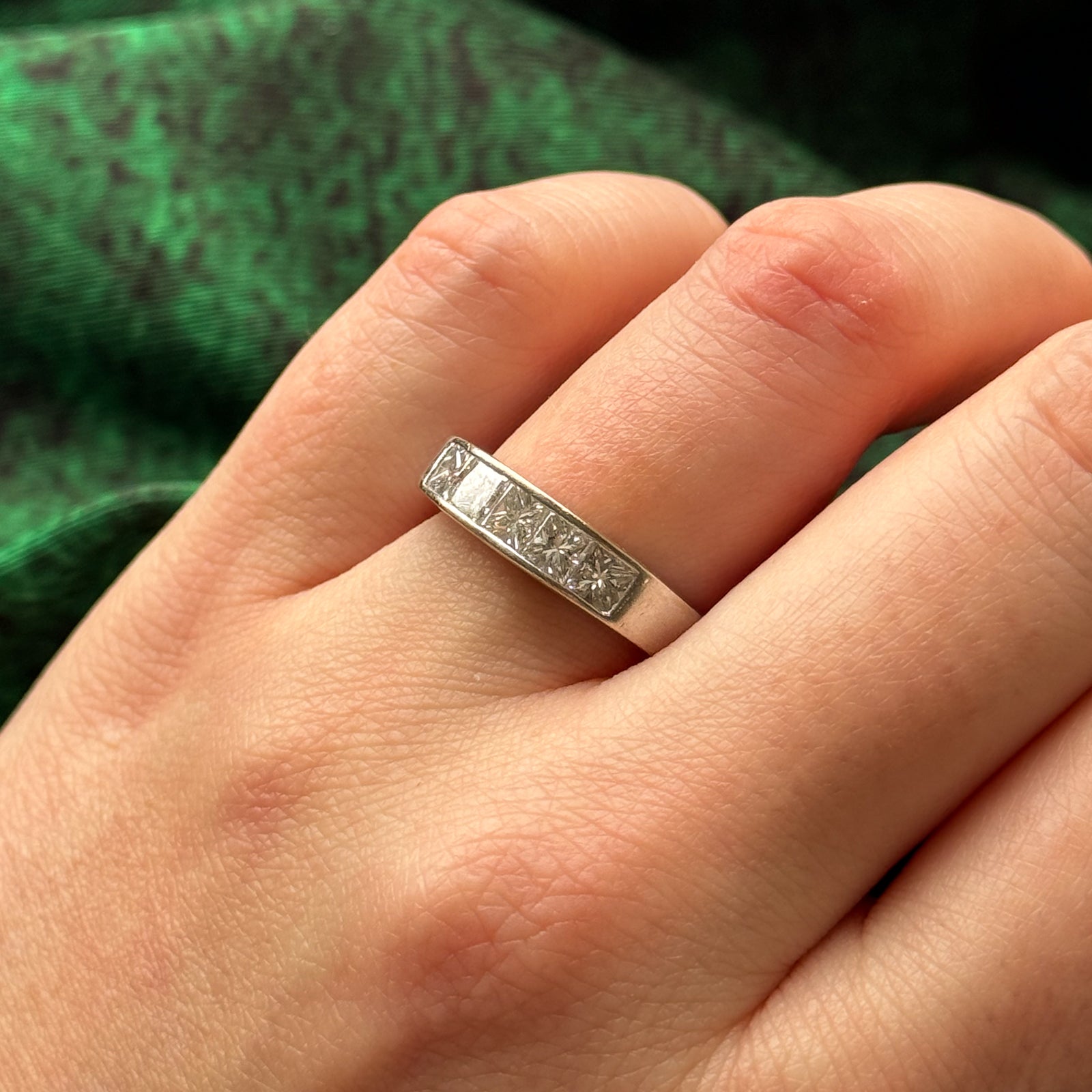 1.20ctw Princess Cut Diamond Wedding Band Ring for Women - Size 7.75 | Elegant Anniversary Gift for Her, Perfect for Engagement, Proposal & Special Occasions