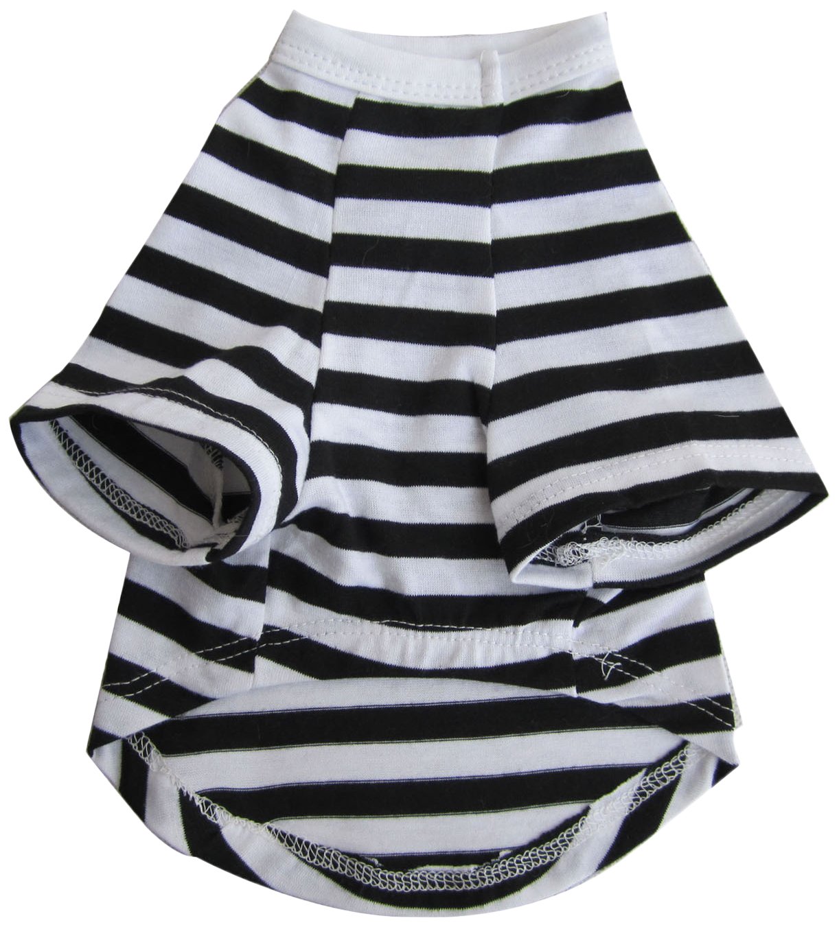 Iconic Pet Pretty Pet Striped Dog Shirt - XX-Small, Black & White Stripes - Cute Puppy Outfit for Small Dogs, Perfect for Daily Walks & Photo Shoots