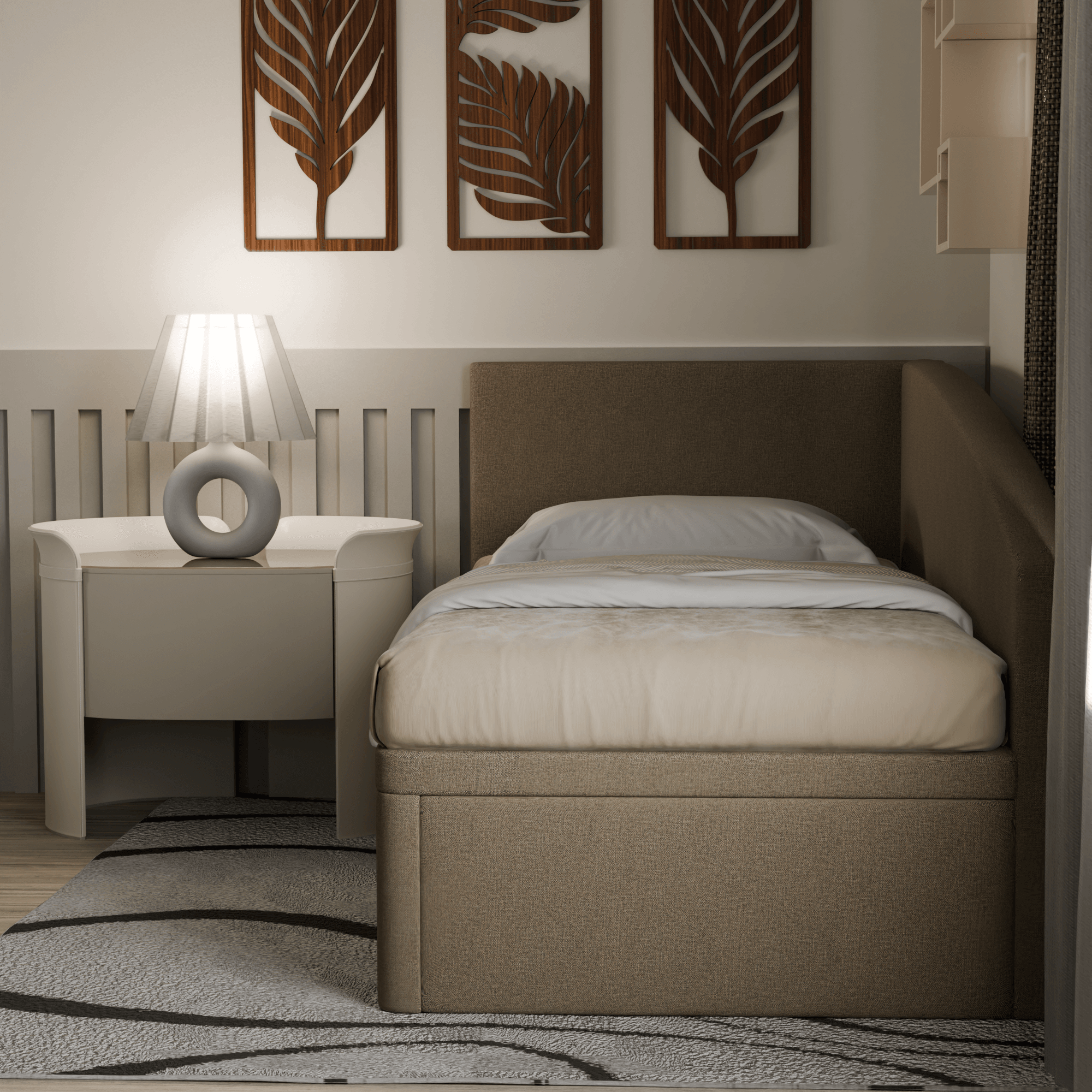 Gales Fabric Side Storage Daybed - Modern Sofa Bed with Hidden Storage for Small Spaces | Perfect for Guest Rooms, Dorms & Apartments