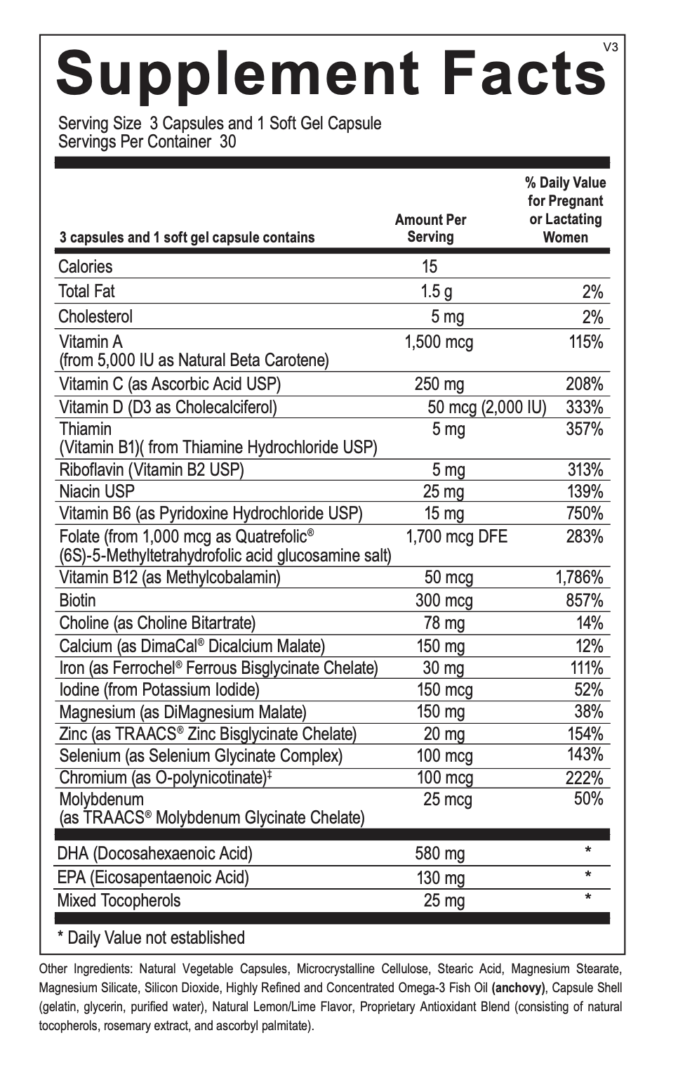 Prenatal Vitamins with DHA & Folic Acid - Complete Multivitamin for Pregnancy, Postpartum & Breastfeeding - Supports Baby Development & Maternal Health