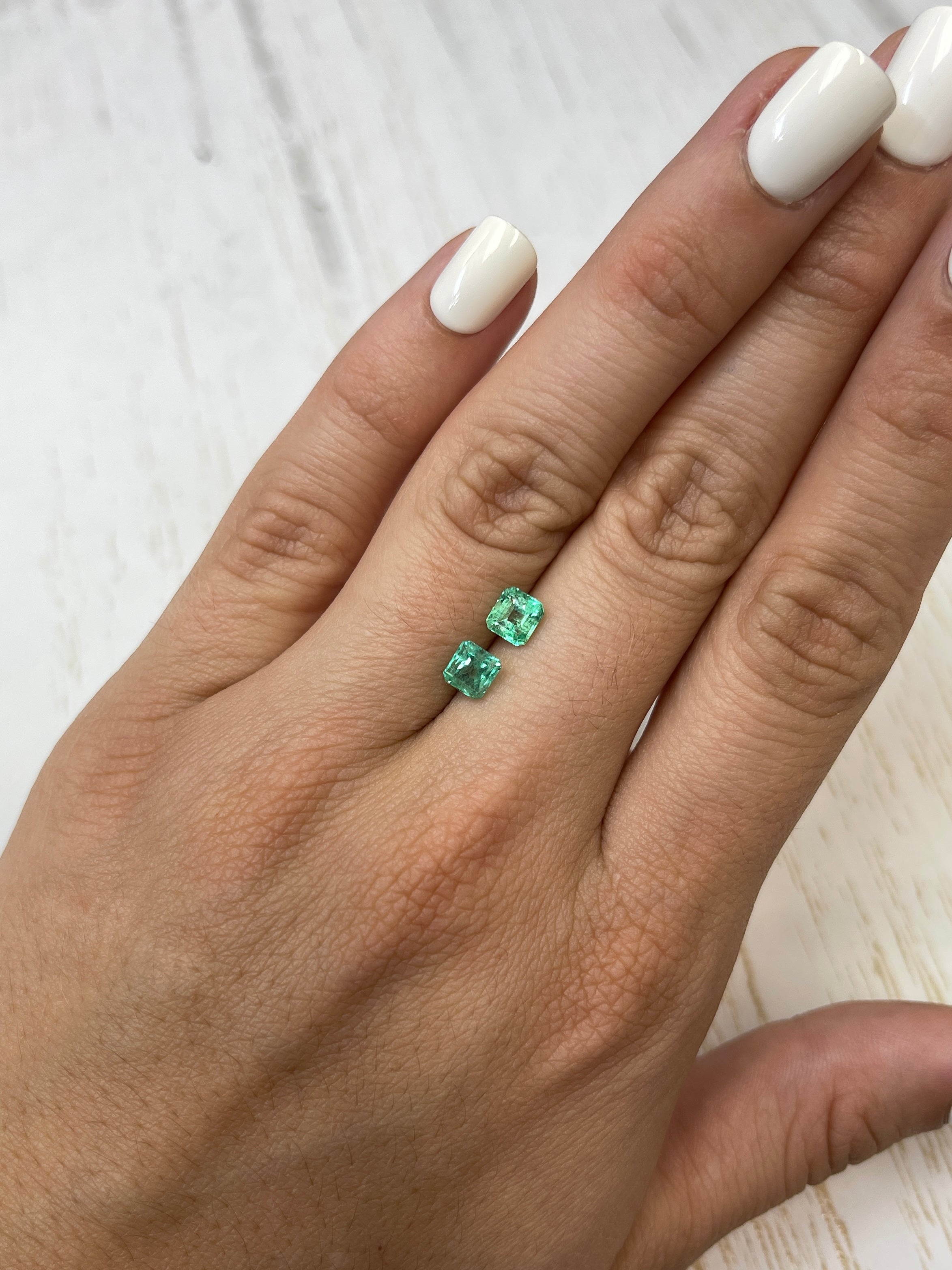 1.48tcw 5x5mm Matching Pair Vibrant Green Loose Colombian Emeralds - Asscher Cut Gemstones for Jewelry Making & Engagement Rings