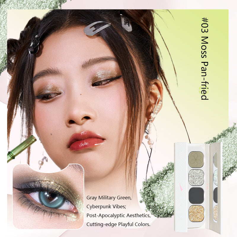 Customizable Quad Eyeshadow Palette by CHEERYEP - Build Your Perfect Makeup Look for Day & Night, Party & Work