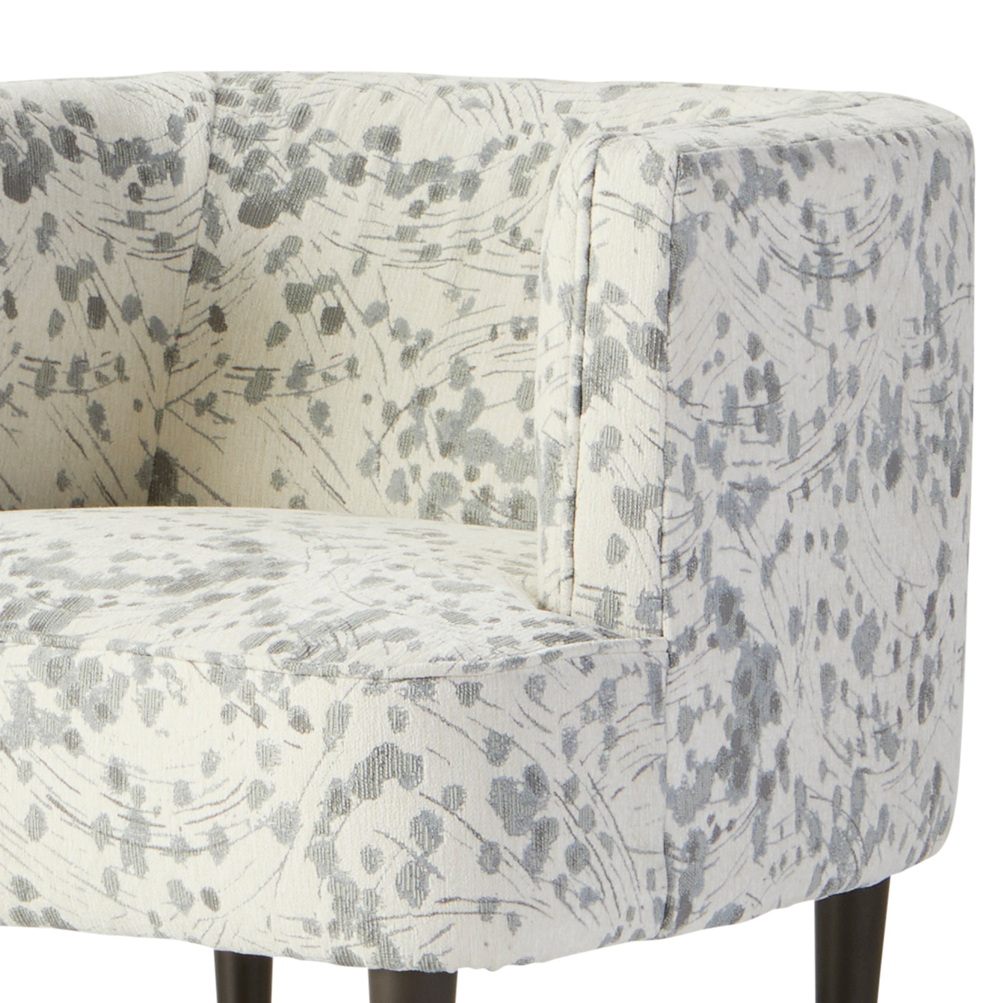 Roundhill Furniture Isla Chenille Oversized Barrel Accent Chair with Arms - Angelou Rain - Plush Living Room Seating for Cozy Reading Nook & Modern Home Decor