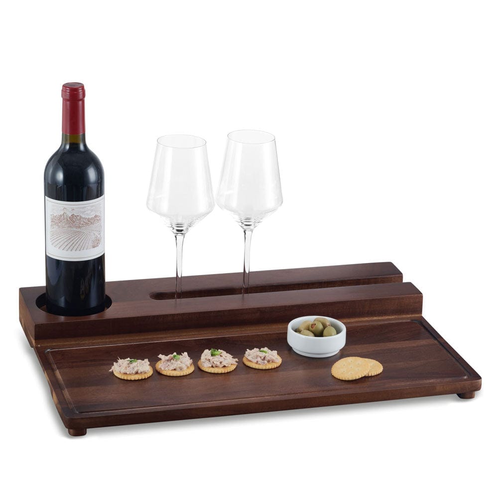 Premium Wooden Serving Tray for Wine & Charcuterie - Elegant Cheese Board with Handle for Entertaining, Dinner Parties & Gifts