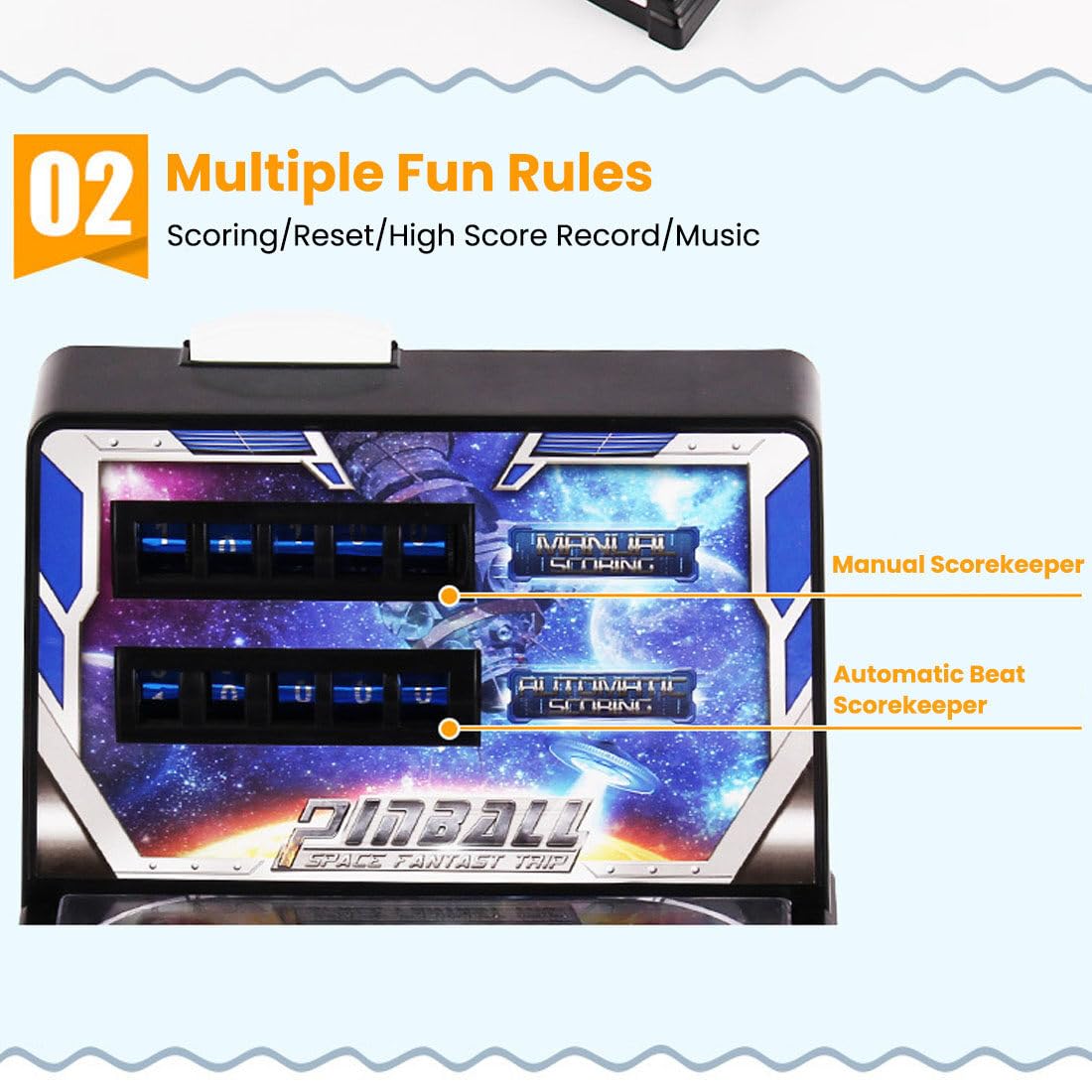 LOCHE Pinball Machine - Electronic Tabletop Arcade Game for Adults & Kids, Retro Plug-in Pinball for Home, Office & Party Fun - Perfect for Game Nights, Gifts & Entertainment