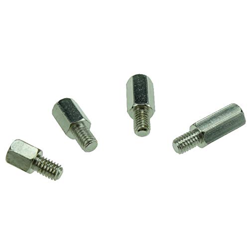 10 Pcs M4x18mm Hex Brass Standoff Spacers - Male to Female Nickel Plated PCB Mounting Screws & Hex Nuts for Electronics, DIY Projects & Circuit Board Assembly