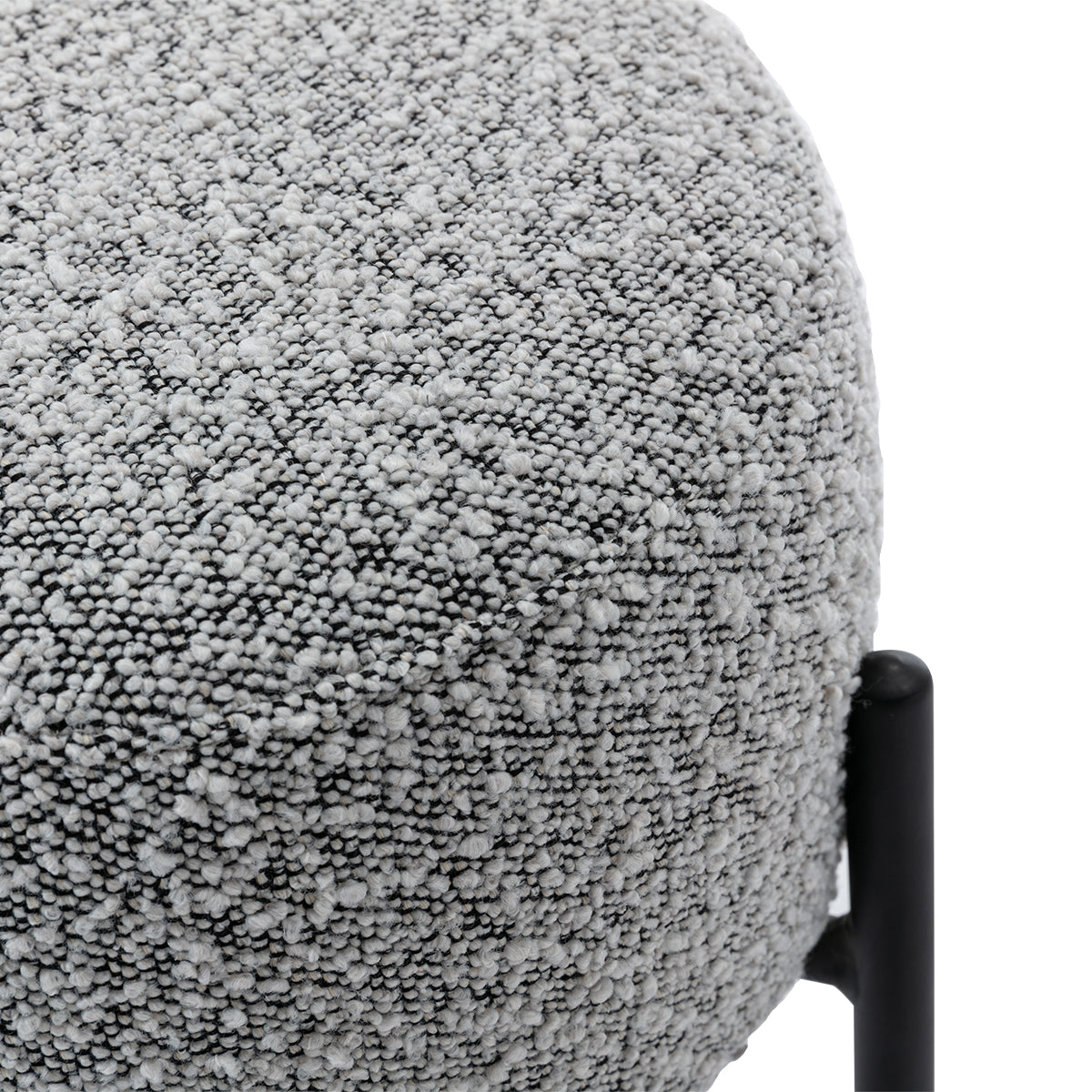 Amara Boucle Bar Stool - Modern Upholstered Counter Height Stool with Metal Legs for Kitchen Island, Breakfast Nook & Home Bar Decor