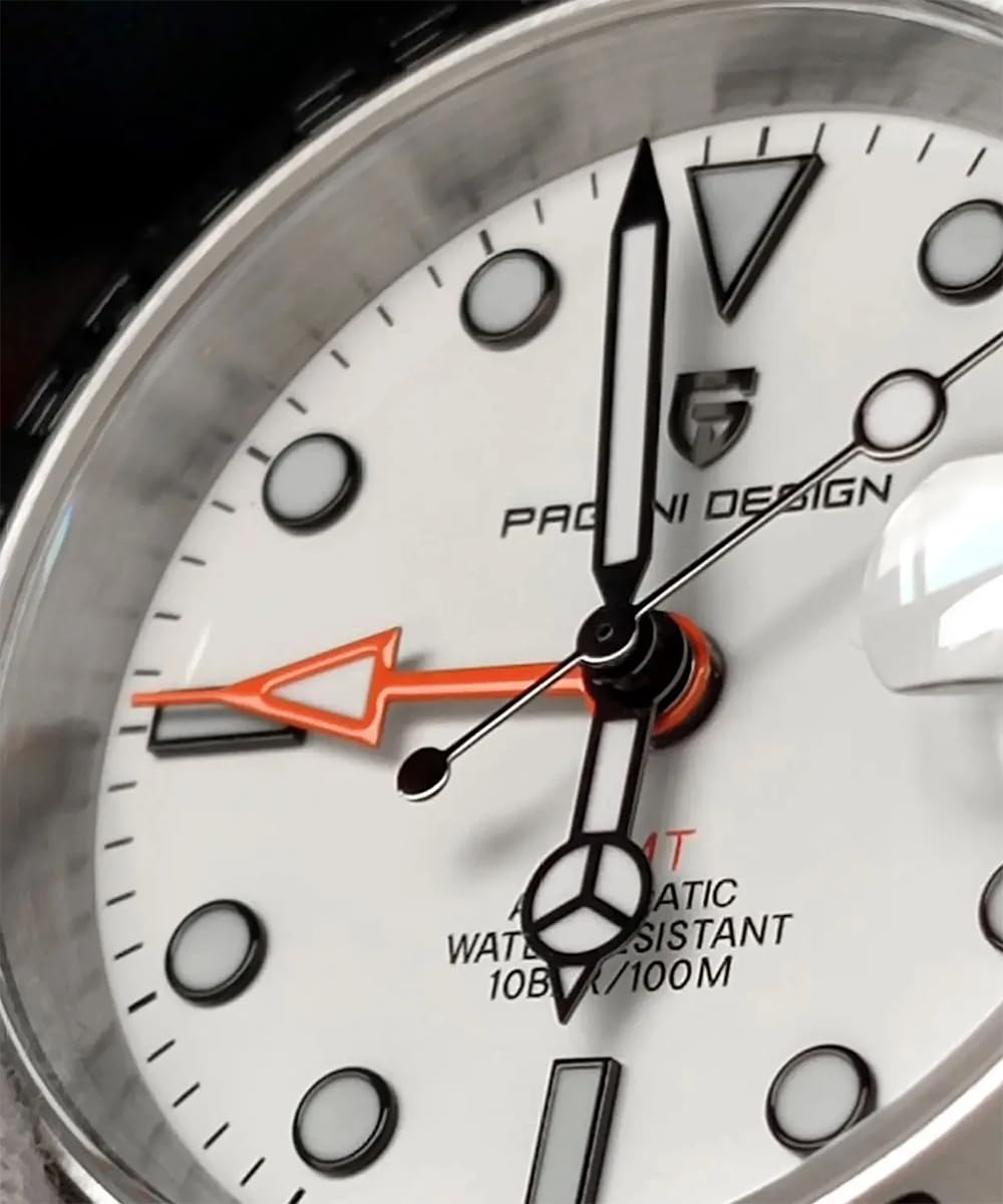 Pagani Design Men's Automatic GMT Wristwatch - Stainless Steel Case with Sapphire Glass - Luxury Mechanical Watch for Business Travel & Outdoor Adventures