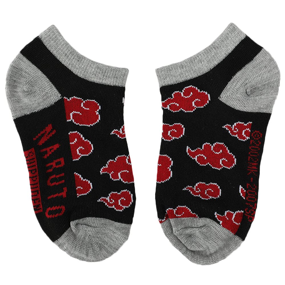 Bioworld Naruto Anime Ankle Socks for Kids Boys - 6-Pack Cute Cartoon Character Socks - Perfect for Cosplay, School, and Daily Wear