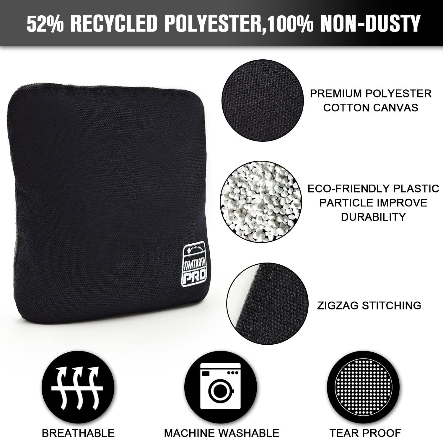 Premium Dual-Sided Cornhole Bags Set of 8 - Regulation Size Professional Bean Bags with Slick & Stick Sides for Tournament Play | Perfect for Backyard Games, Tailgating, and Outdoor Parties