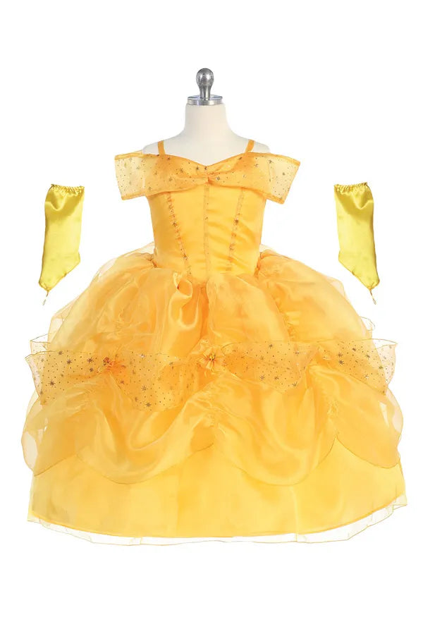 Belle Princess Dress for Girls - Elegant Party Gown with Sparkles (011) | Perfect for Birthday Parties, Pageants & Special Occasions