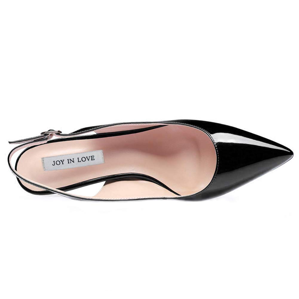 JOY IN LOVE Women's Kitten Heels - Slingback Pumps Sandals with Pointed Toe | Perfect for Office, Wedding & Evening Events