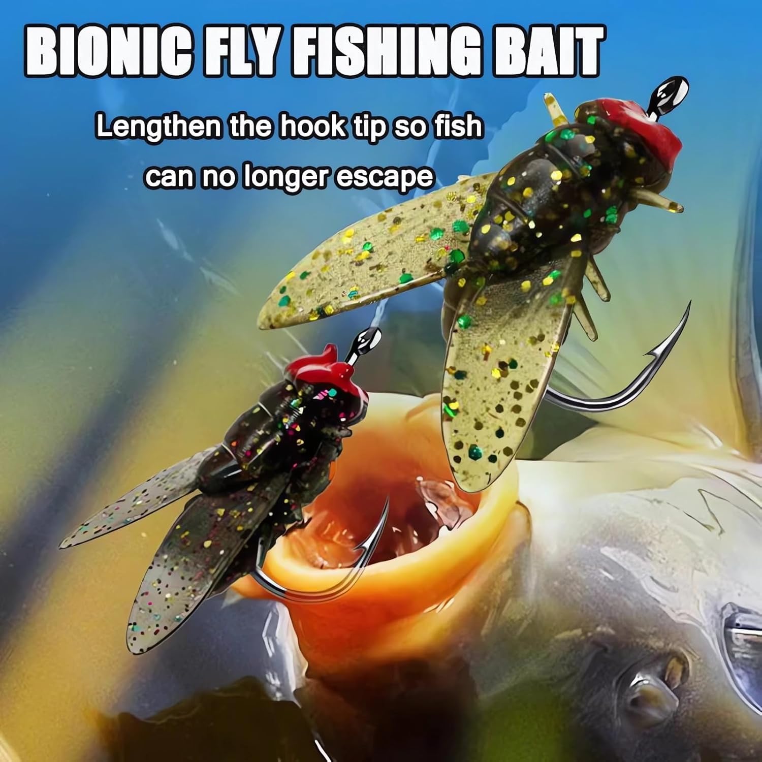 2024 New Bionic Fly Fishing Lures Kit - Simulated Flies Attractor Bait Hooks, Trout Jigs & Swimbaits for Bass Fishing | Perfect for Freshwater Streams & Fly Fishing Adventures