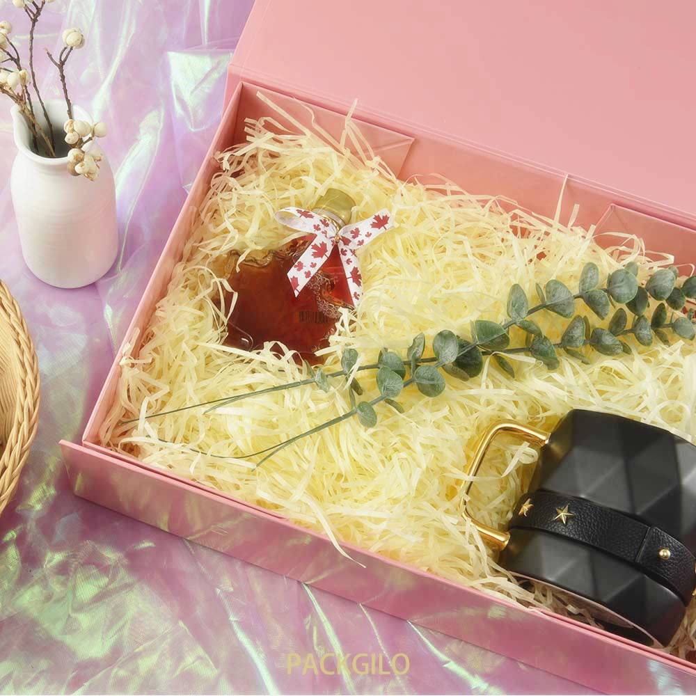 5 Large Pink Gift Boxes with Lid 13x9x4 Inches - Bridesmaid & Groomsman Proposal Boxes, Hard Collapsible Magnetic Closure Gift Boxes for Clothes, Jewelry & Accessories - Reusable Glossy Pink Gift Packaging for Weddings, Birthdays & Special Occasions