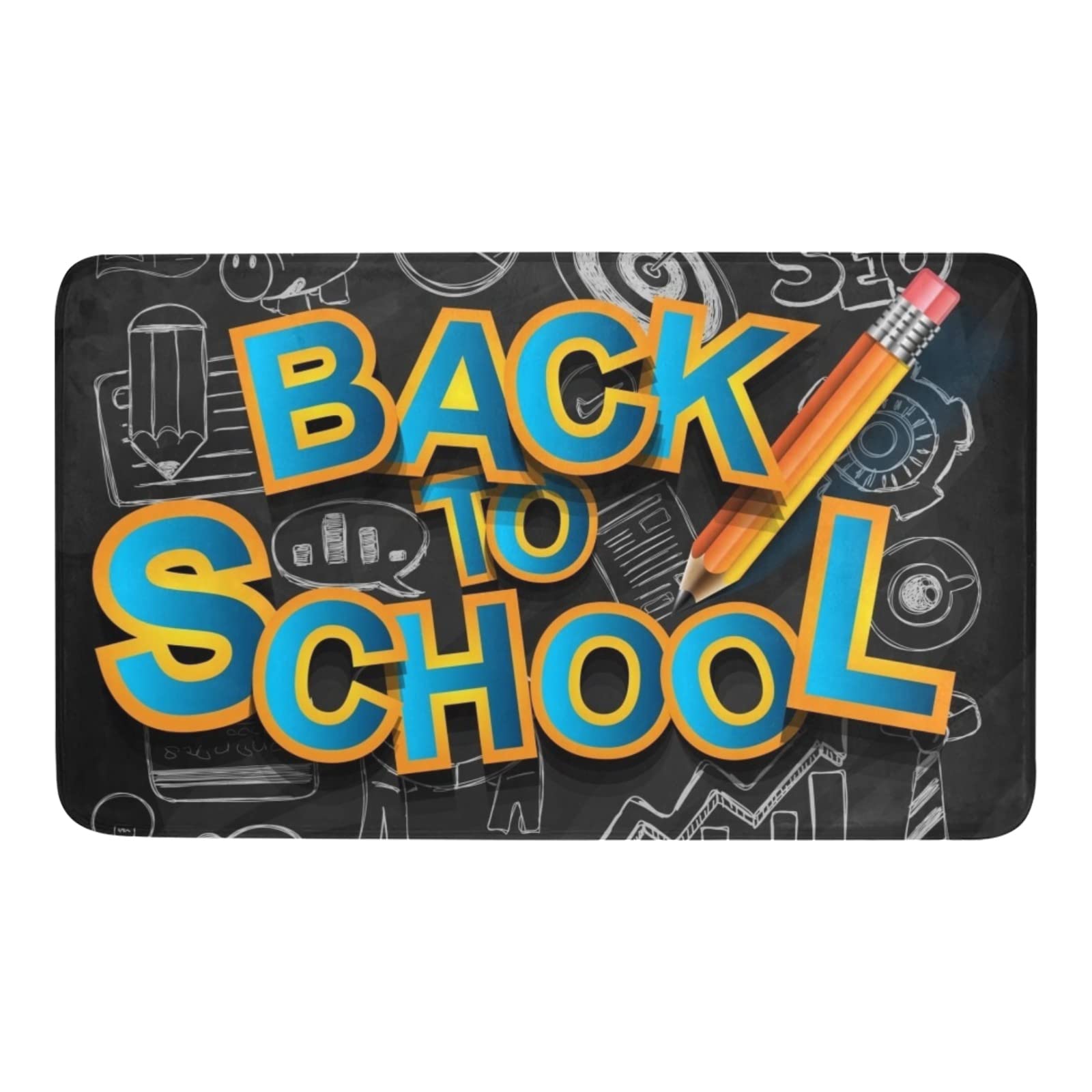Non-Slip Doormat for Indoor & Outdoor Use - 23.6 x 15.7 Inch Decorative Entrance Rug for School, Garden, Kitchen - Perfect for High Traffic Areas & Muddy Shoes