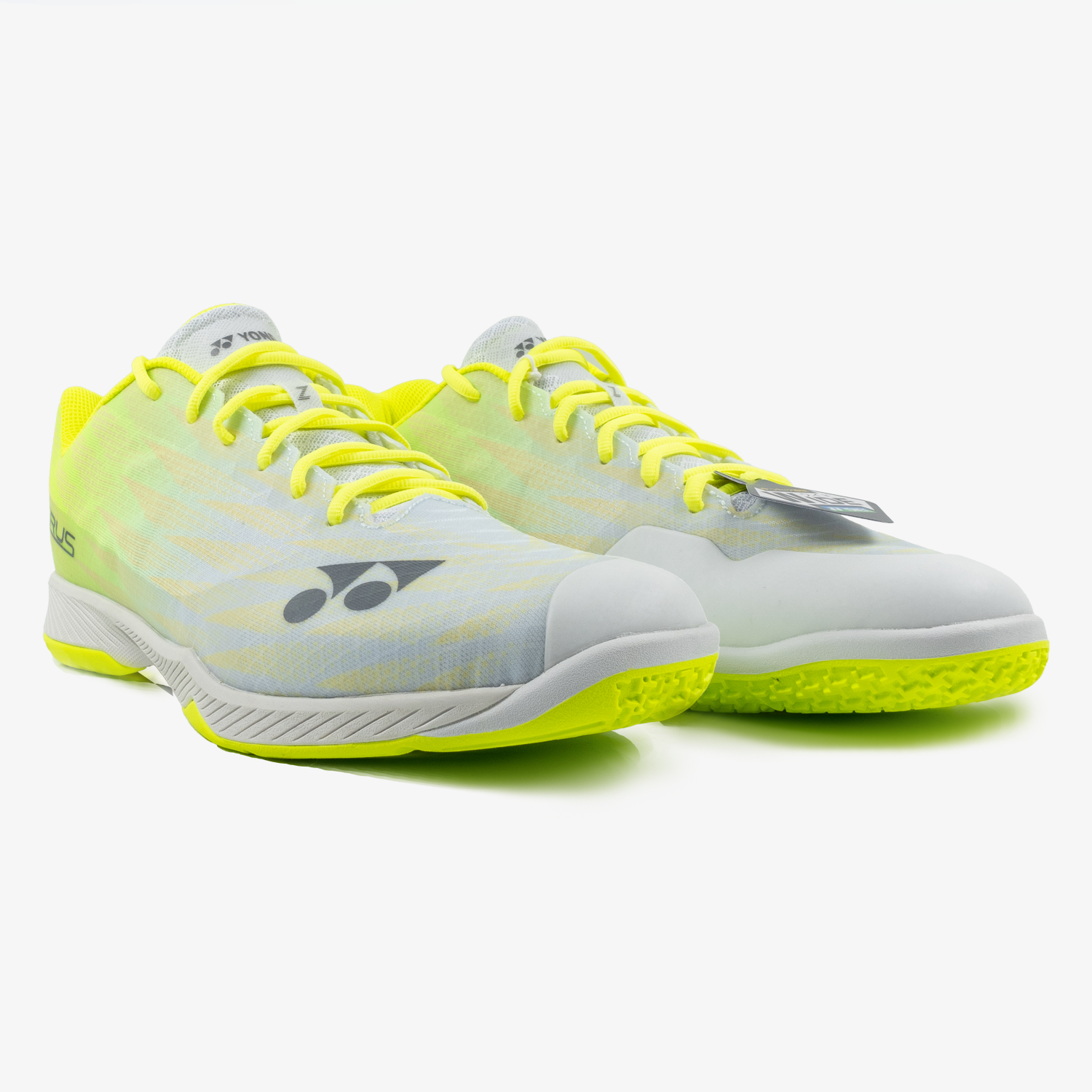 Yonex Aerus Z2 Wide Badminton Shoes for Men & Women - Lightweight Gray/Yellow Court Shoes for Indoor Sports & Training