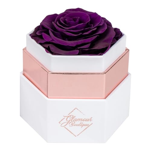 Purple Single Rose White Box