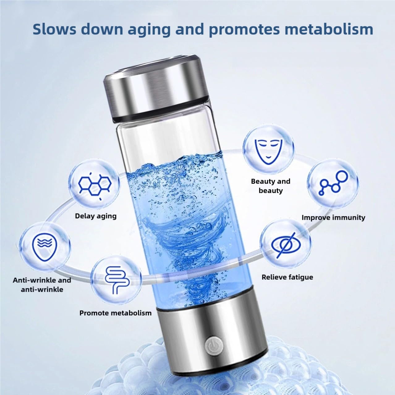Premium Hydrogen Water Bottle Generator with SPE & PEM Technology - 2500-3000ppb H2 Infuser for Office & Travel - Portable Water Ionizer for Health & Wellness - Perfect for Hydration On-The-Go & Active Lifestyle