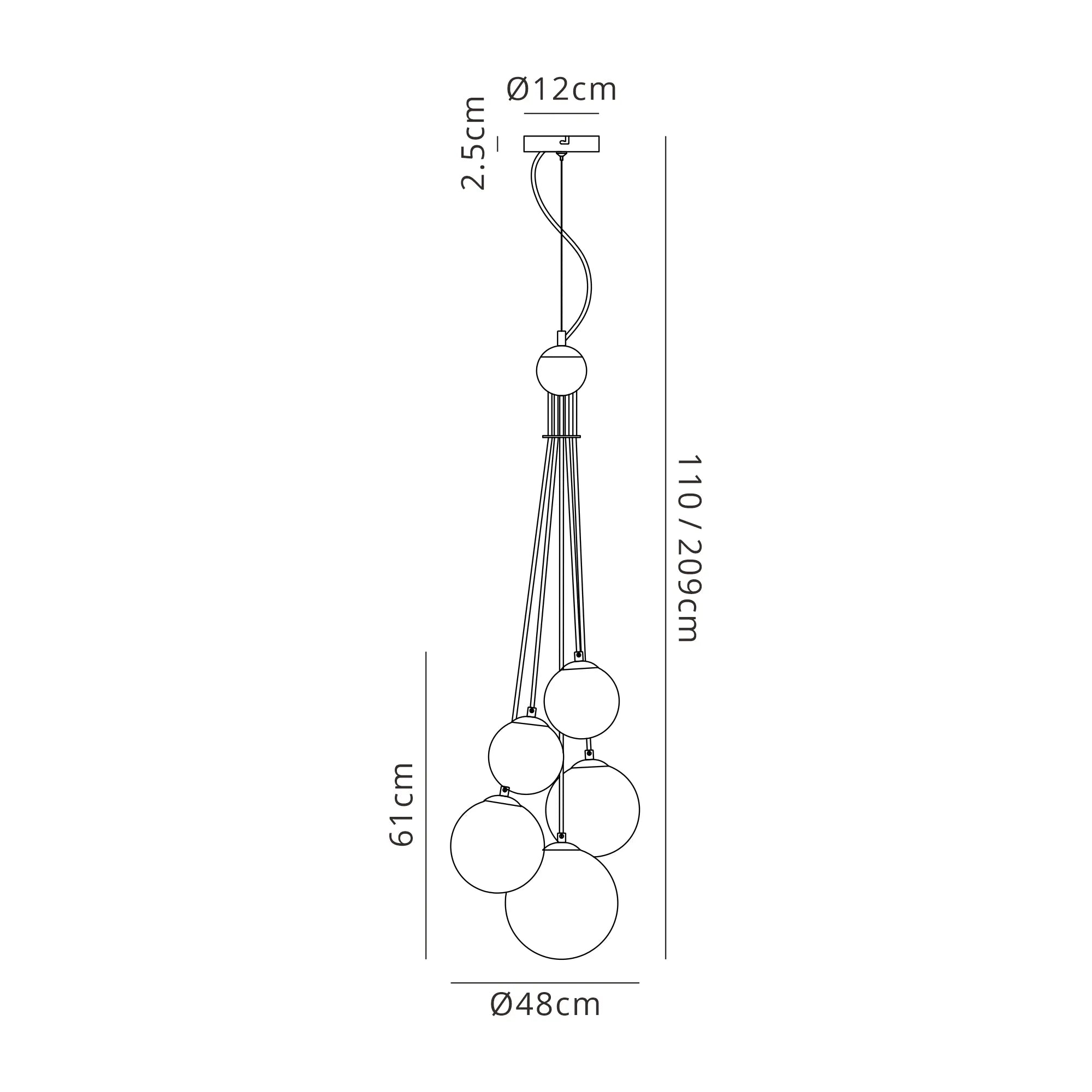 Modern Austin 5-Light Cluster Pendant with G9 Base - Elegant Ceiling Lighting for Dining Room, Kitchen Island, or Entryway