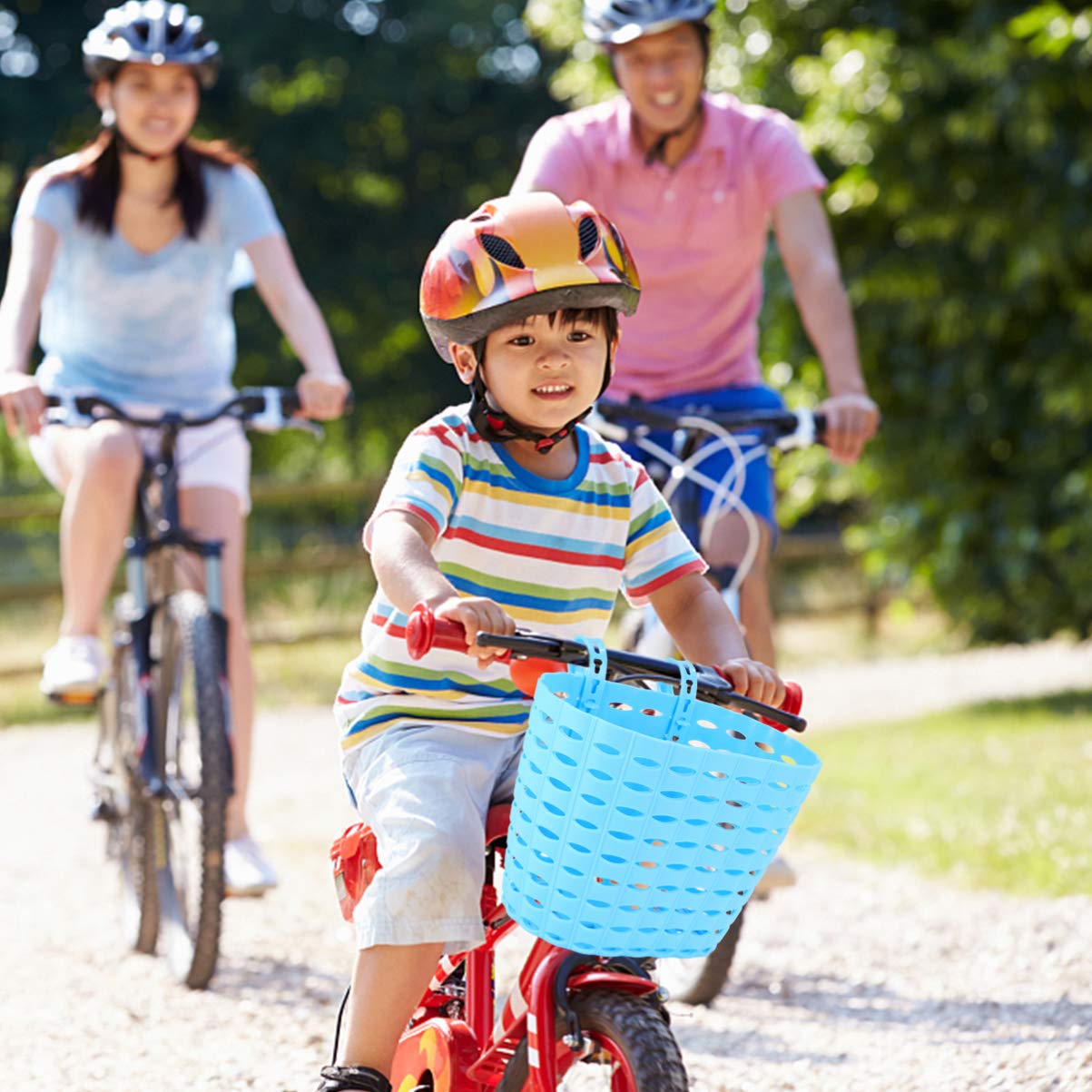 Garneck Kids Bike Basket - Front Handlebar Basket for Children's Bicycles, Small & Lightweight, DIY Gift Set (Orange) - Perfect for School Commutes, Picnics & Outdoor Adventures
