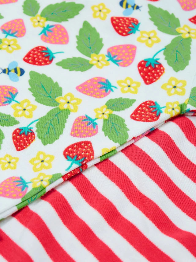 2 Pack Short Sleeve Bodysuit for Baby Girls - Soft Cotton Strawberry Print Pink Onesies (Perfect for Playtime, Daycare & Photo Shoots)
