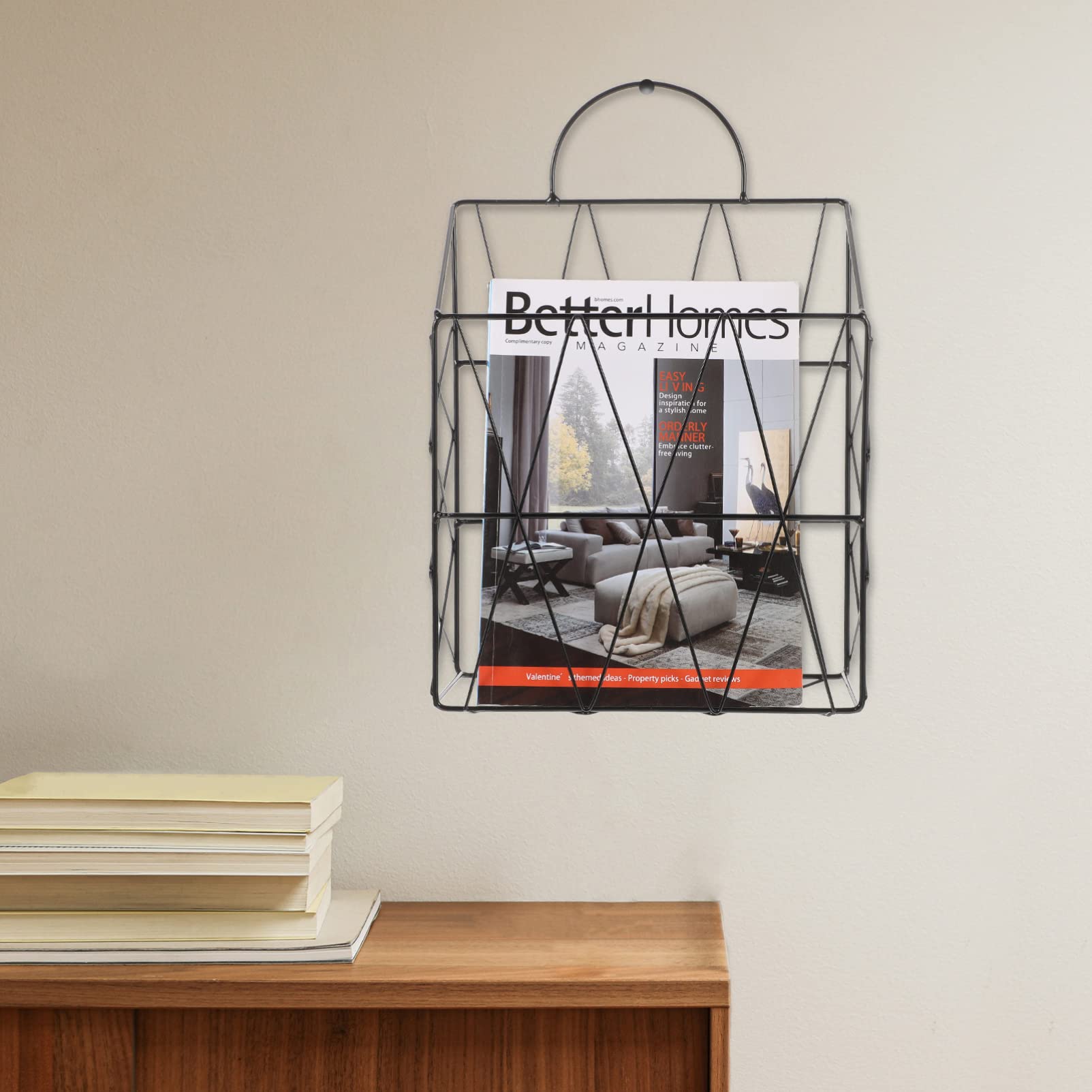 Artibetter Wall Mount File Holder - Office Desk Organizer for Books, Magazines & Papers - Home & Office Use