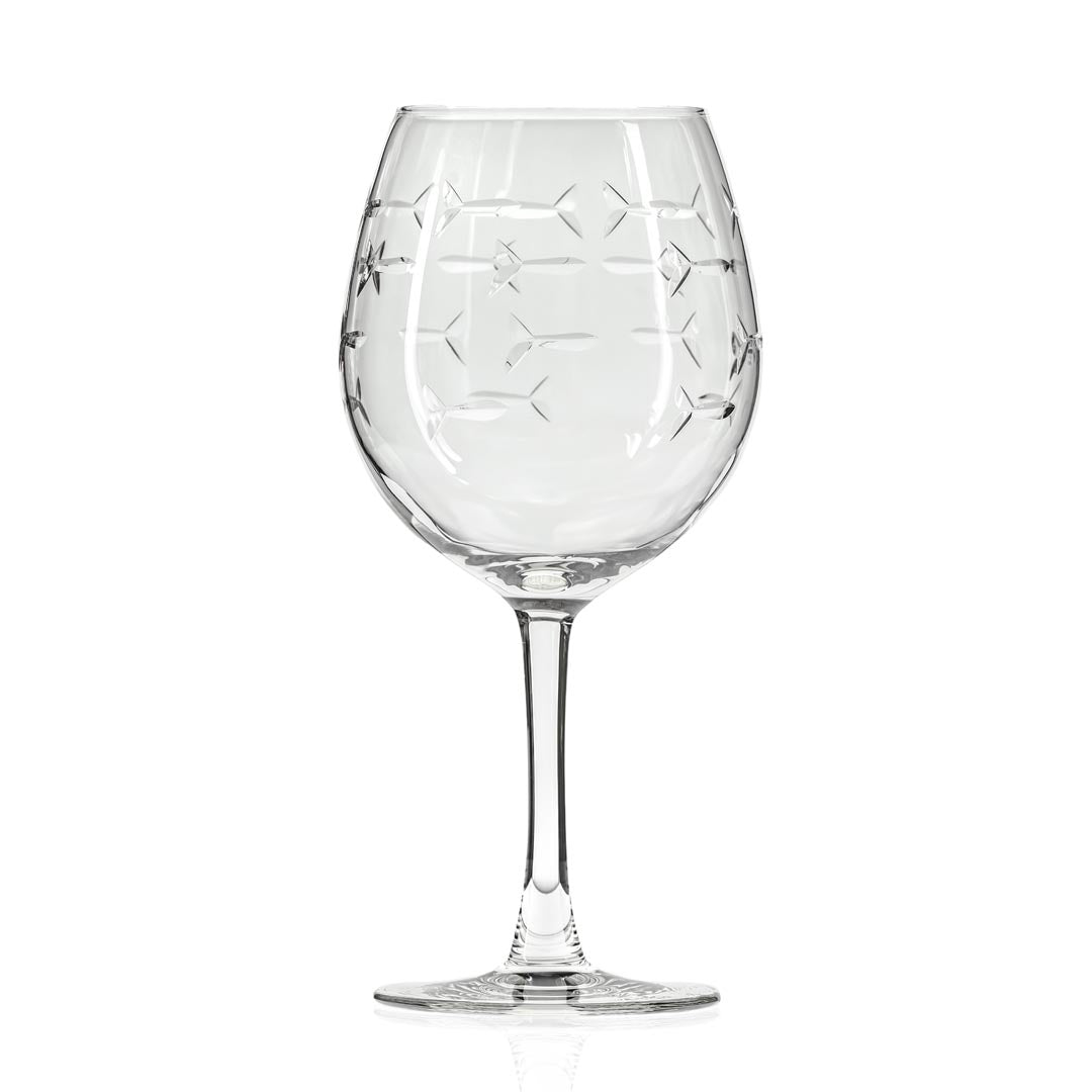 Premium 18oz Balloon Red Wine Glasses Set of 12 - Elegant Fish School Design - Perfect for Dinner Parties, Wine Tasting & Home Decor