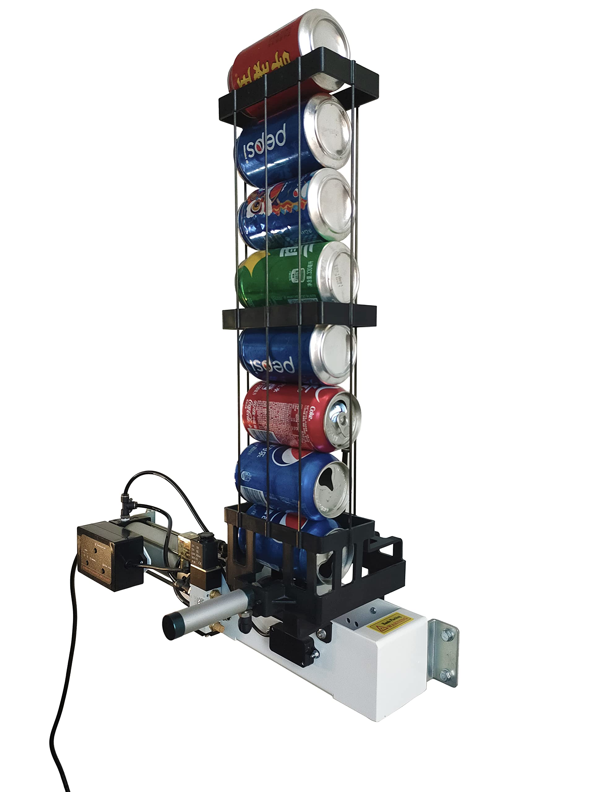 NKAIKE Electric Aluminum Can Crusher - Heavy Duty Pneumatic Cylinder Soda Beer Can Recycler, Eco-Friendly Recycling Tool for Home, Garage & RV Use (12oz & 16oz Cans) - Perfect for Parties, Camping & Sustainable Living