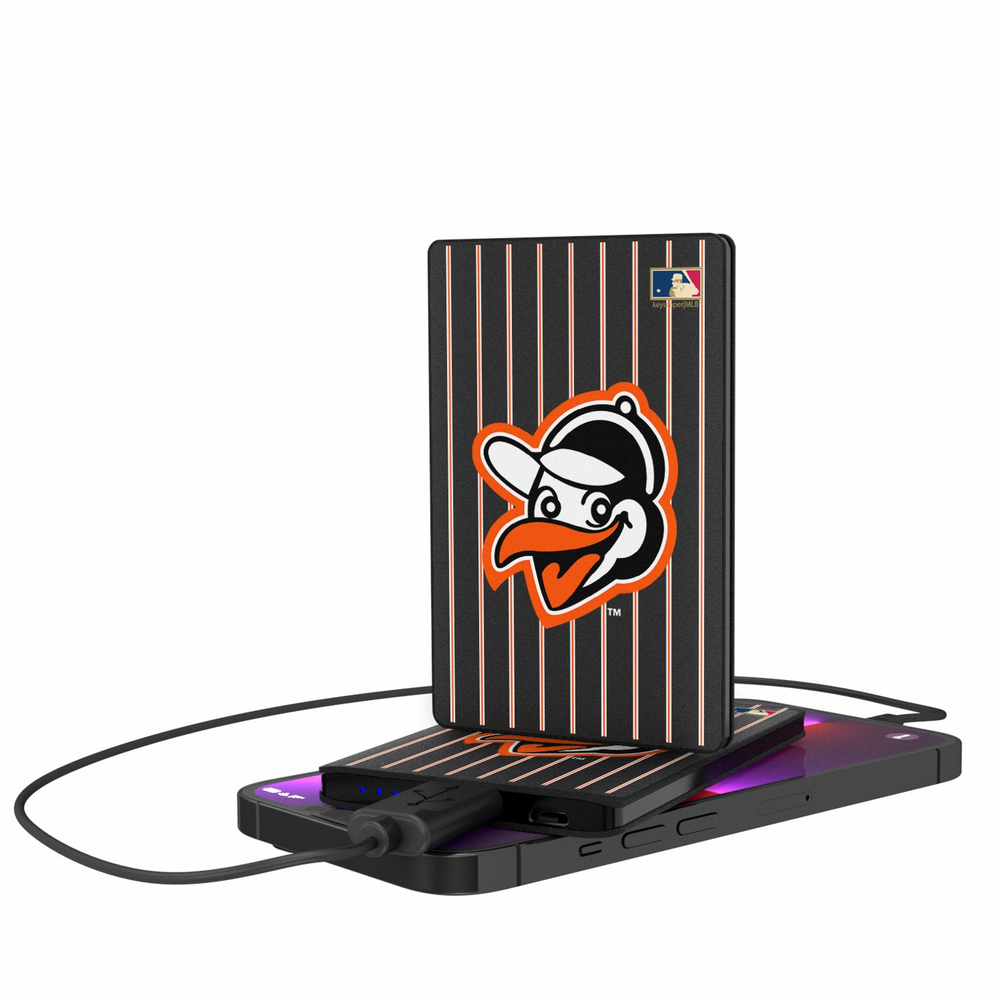 Baltimore Orioles 1955 Cooperstown Collection Pinstripe 2500mAh Portable Power Bank - Perfect for Travel, Work & Charging On-The-Go