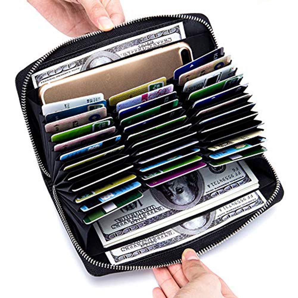 RFID Blocking Leather Wallet for Women - 36 Slots Large Capacity for Travel & Daily Use