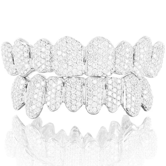 Custom Moissanite Diamond Top Bottom Honeycomb Grillz Set - Luxury Gold & Silver Teeth Jewelry for Men & Women - Perfect for Hip Hop, Parties & Special Events
