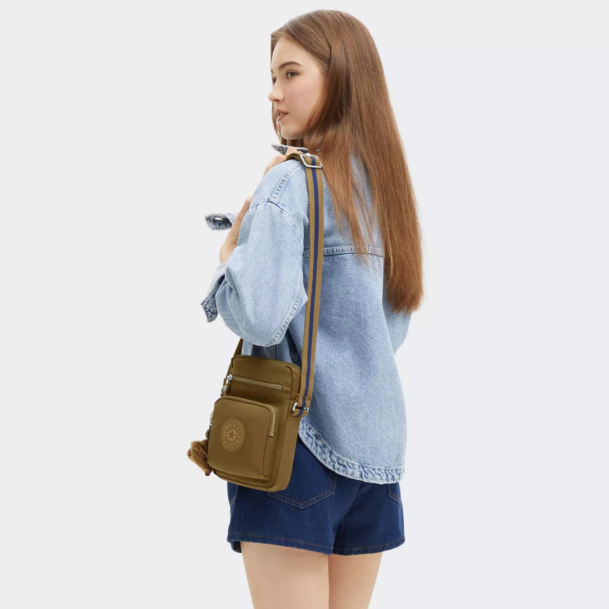 Kipling Gunne Crossbody Bag for Women - Lightweight & Water-Resistant Dry Laurel Design - Perfect for Travel, Work & Everyday Use