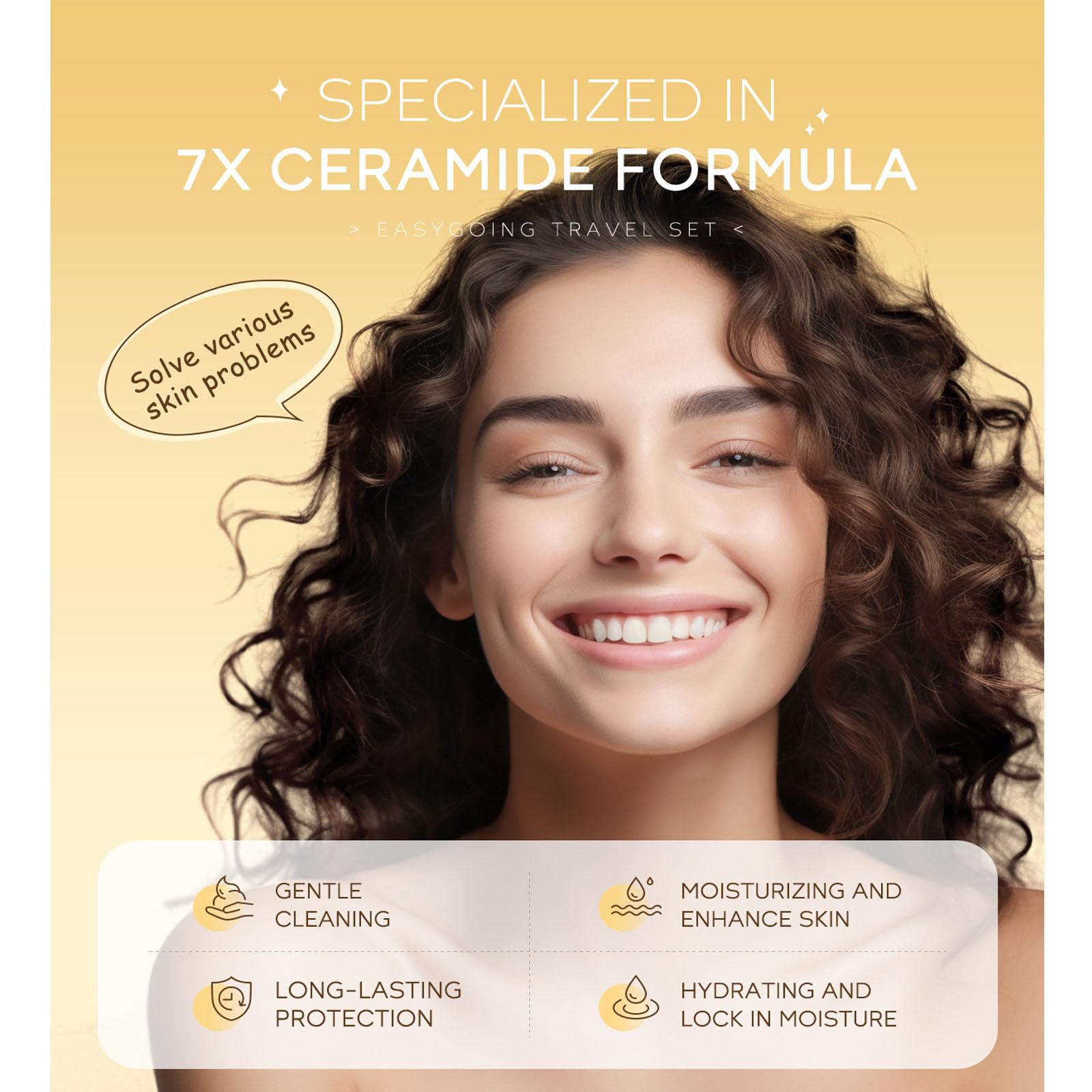 Hydrating Skincare Travel Kit - 4 Piece Mini Travel Size Set with Facial Cleanser, Moisturizing Cream, Serum & Sunscreen | Perfect Gift for Women & Teen Girls | Ideal for Air Travel, Vacation & On-the-Go Skincare Routine