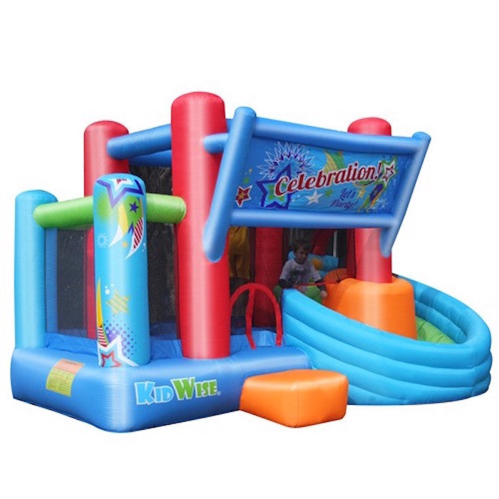 KidWise Celebration Bounce House with Tower Slide - Inflatable Jumping Castle for Kids Birthday Parties, Backyard Play & Outdoor Events