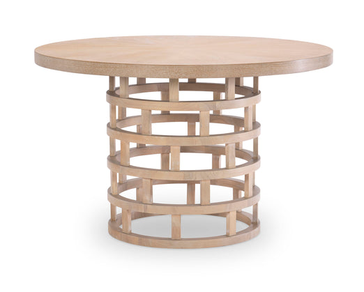 Biscayne Round Pedestal Dining Table - 42 Inch Beige Kitchen Table for Small Spaces | Perfect for Breakfast Nook, Apartment Dining & Cozy Gatherings