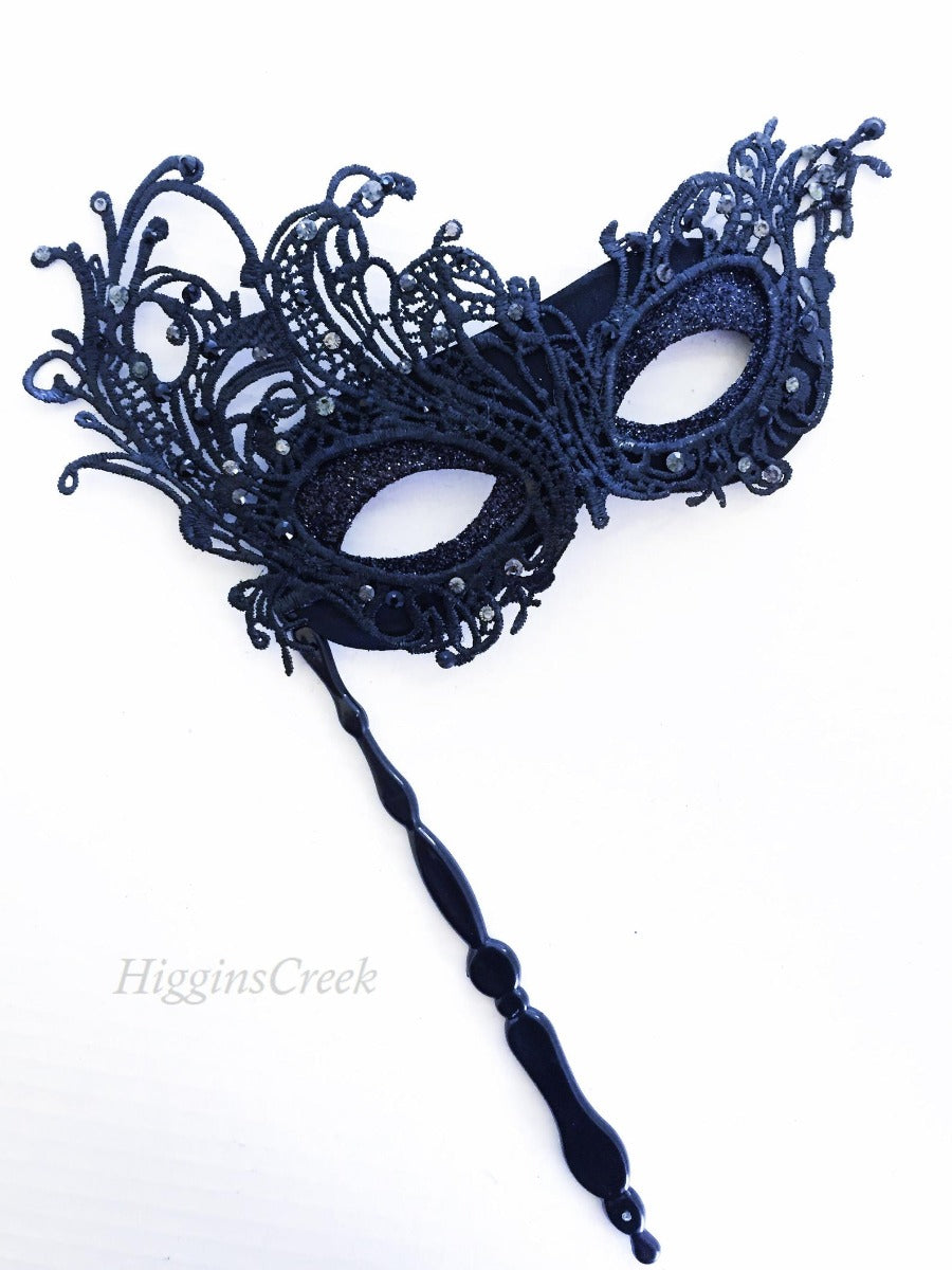 Venetian Eye Shimmer Mask - Black | Hydrating Under Eye Patches for Dark Circles & Puffiness | Perfect for Night Routine & Travel Skincare