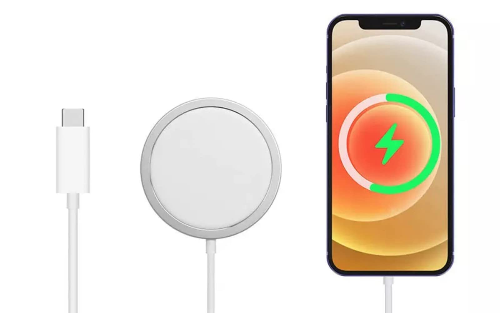 15W Fast Magnetic Wireless Charger Pad - Qi Certified for iPhone 12/13/14/15 Pro Max, Samsung Galaxy S23/S22 - White MagSafe-Compatible Charging Stand for Home, Office & Car Use