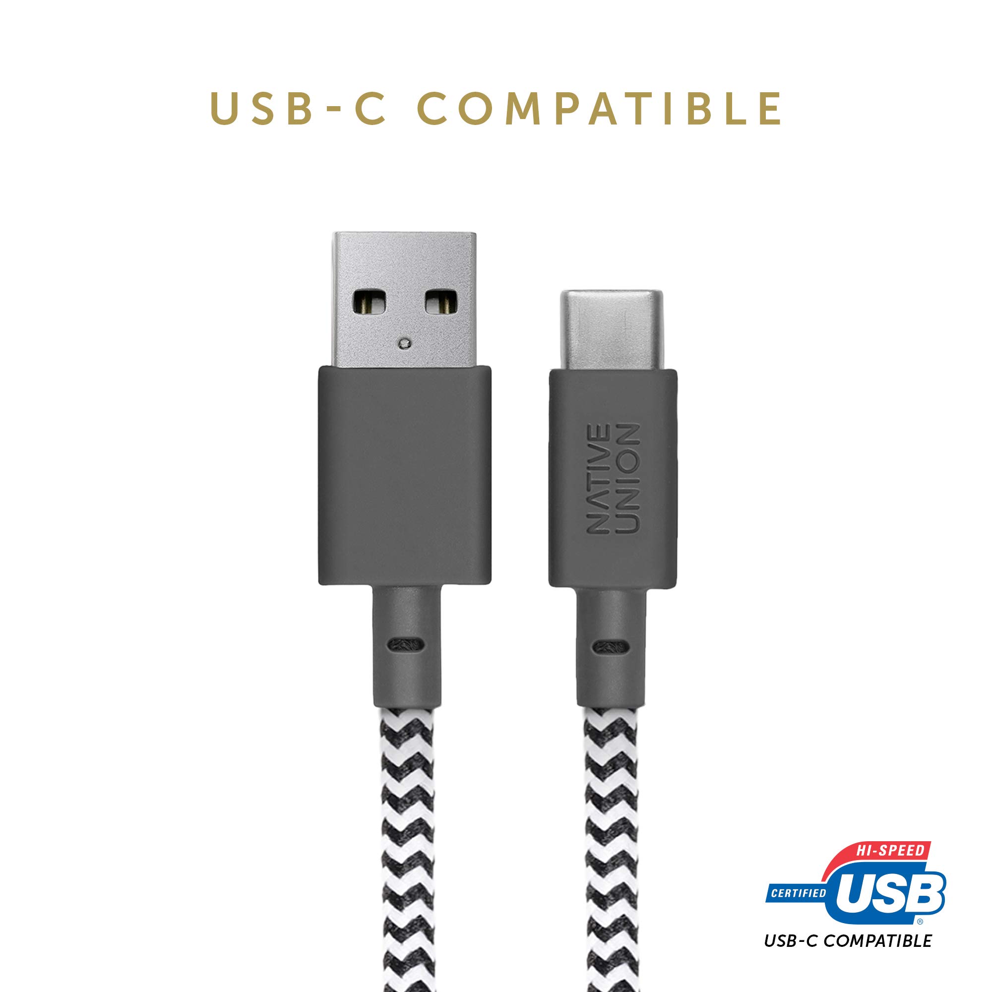 Premium 10ft USB-C to USB-A Charging Cable with Leather Strap - Ultra Durable Fast Charger Compatible with iPhone 16, Samsung Galaxy Z Fold 6/Flip 6/S24 Ultra, Google Pixel 9 Pro, iPad Pro - Perfect for Home, Office & Travel (Zebra Pattern)