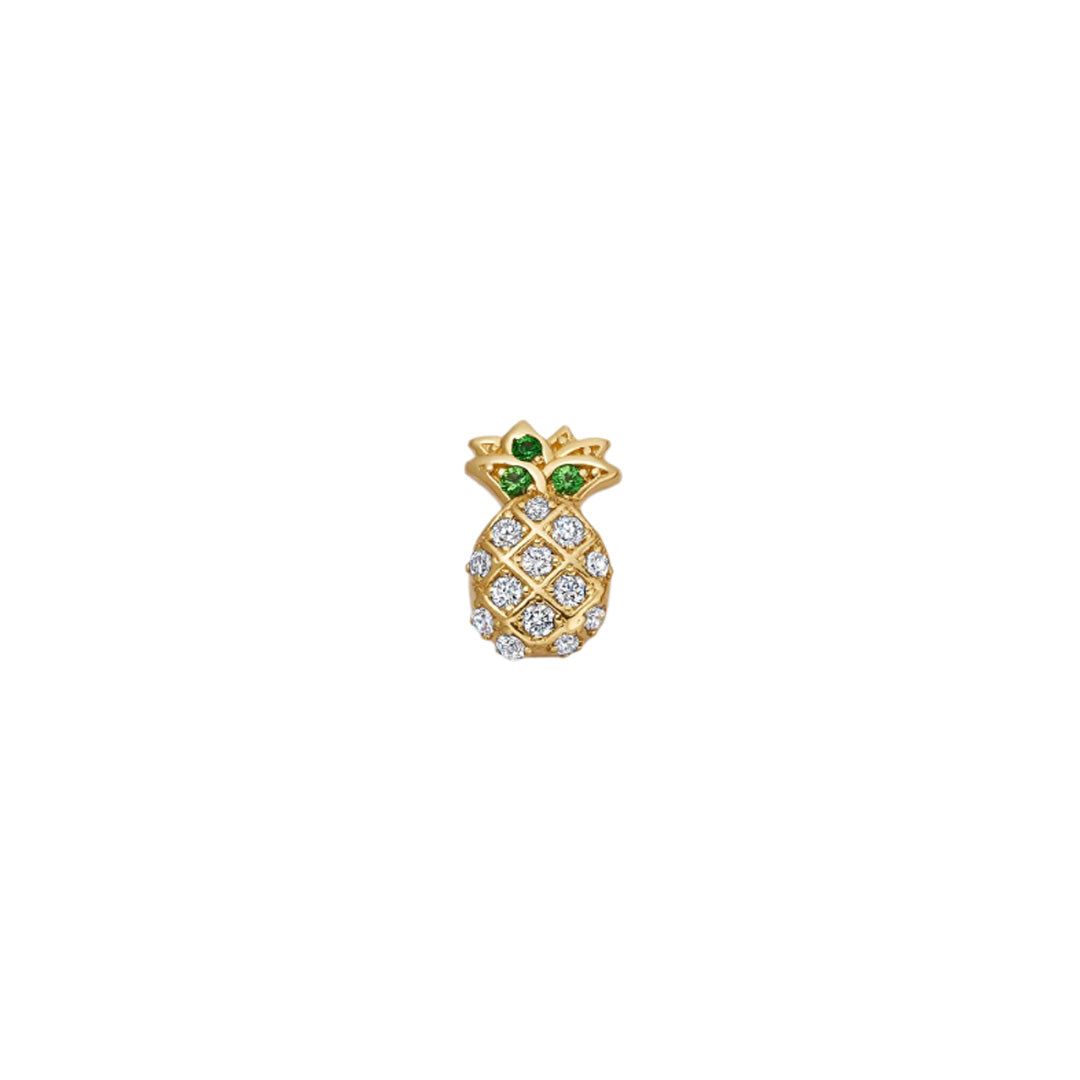 Pineapple Charm Pendant Necklace - Gold Plated Jewelry for Women, Trendy Summer Fashion Accessory | Perfect for Beach Vacations, Pool Parties & Tropical Themed Events