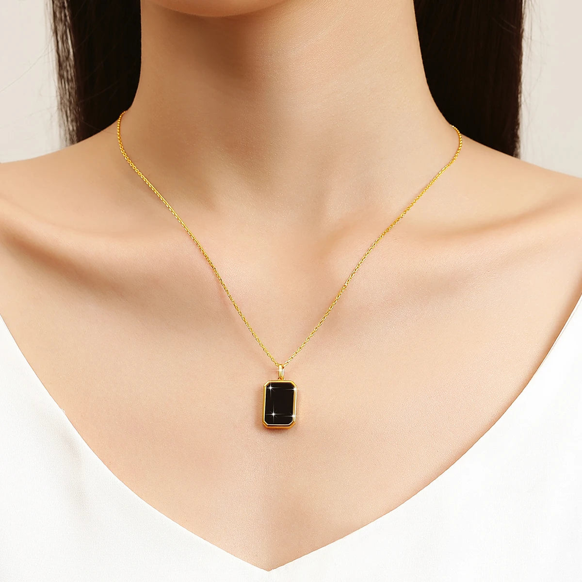 Elegant Gold Onyx Necklace for Women - Handcrafted Jewelry Gift for Birthday, Anniversary & Special Occasions