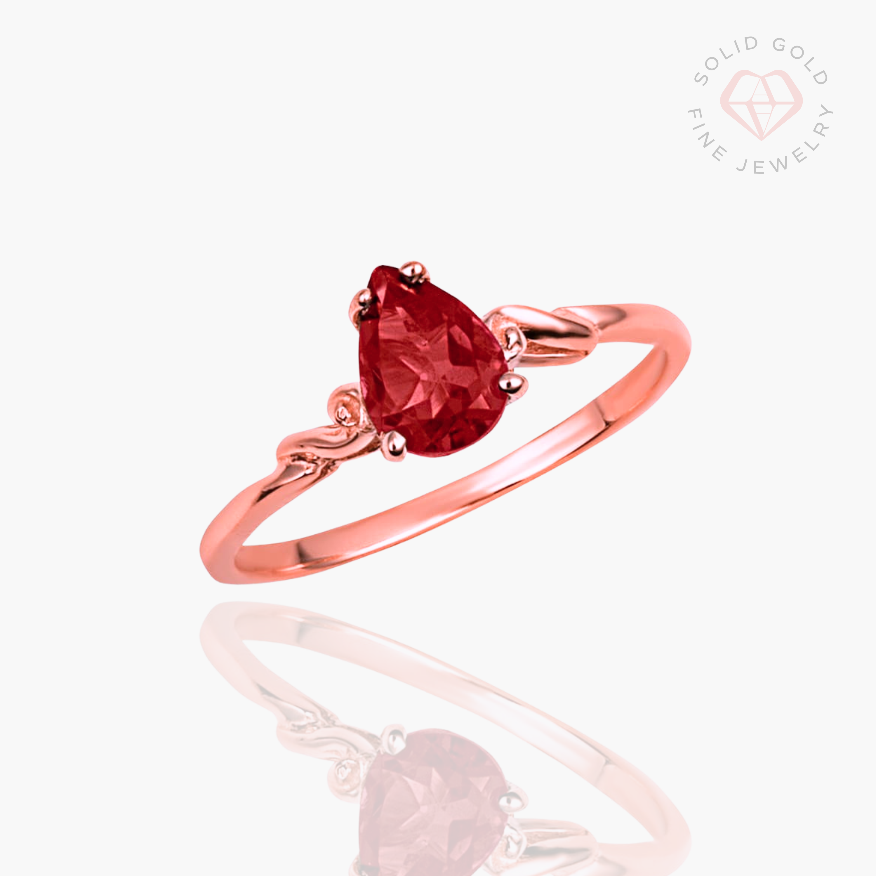 10K/14K Solid Gold Delivered Tears Ring - Yellow Gold, White Gold & Rose Gold for Weddings, Anniversaries & Special Occasions