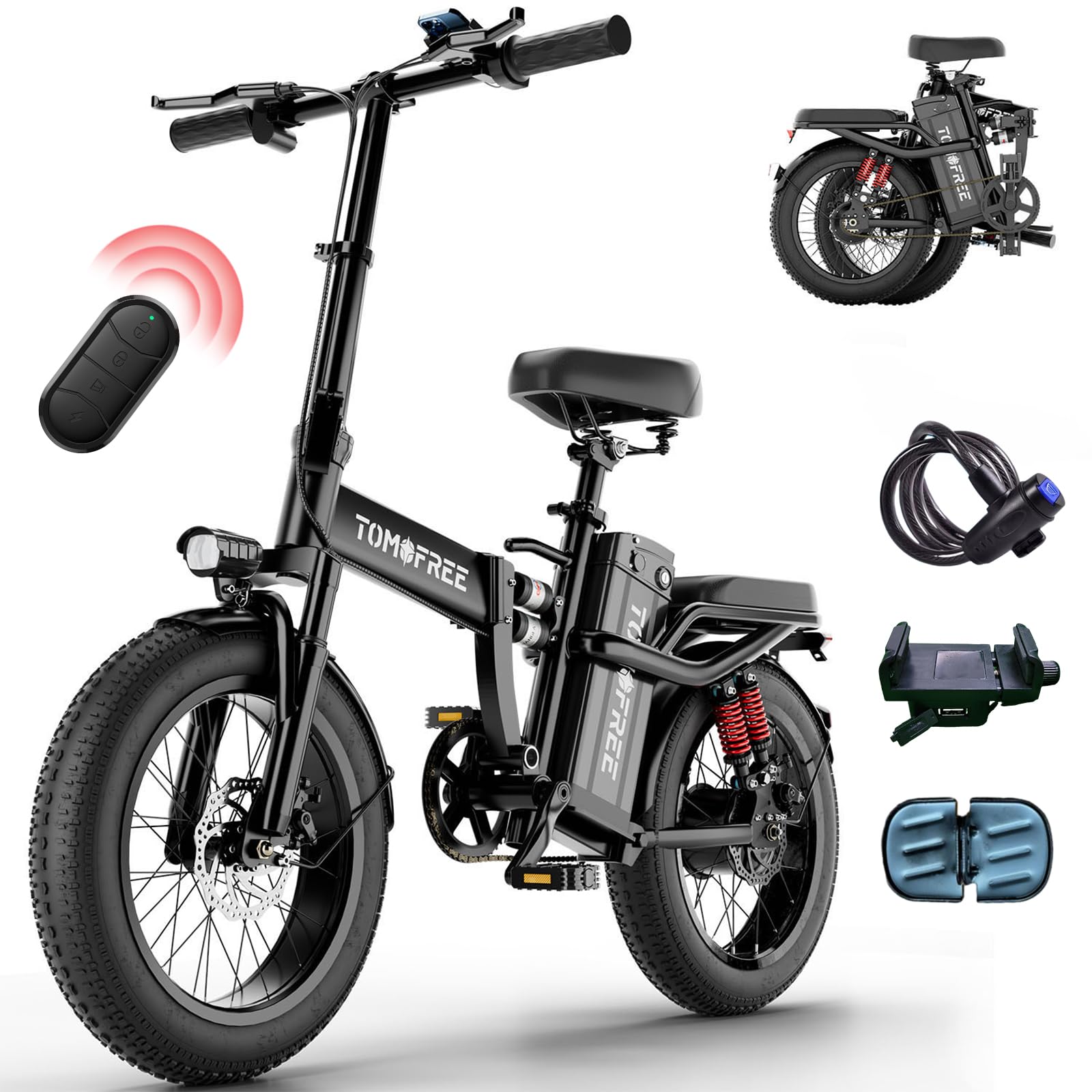 750W/1000W/1200W Electric Bike for Adults - 20MPH/30MPH Speed, 45 Mile Range, 2 Seats & 14