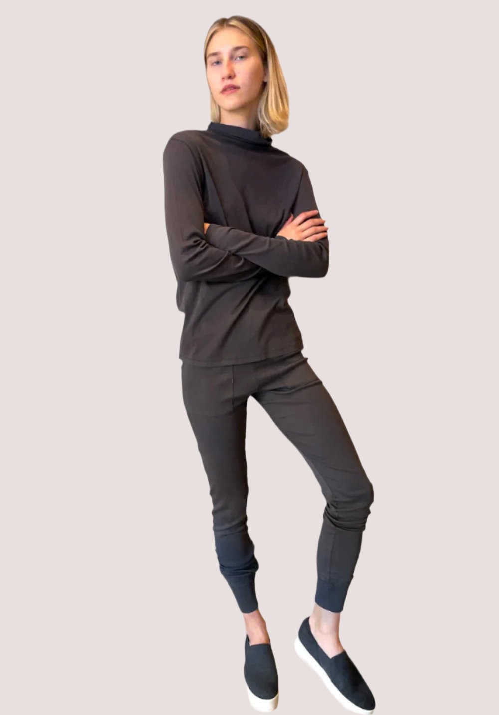 Premium Cotton Leggings for Women - High Waisted Stretchy Comfortable Graphite Gray - Perfect for Yoga, Workouts & Everyday Wear