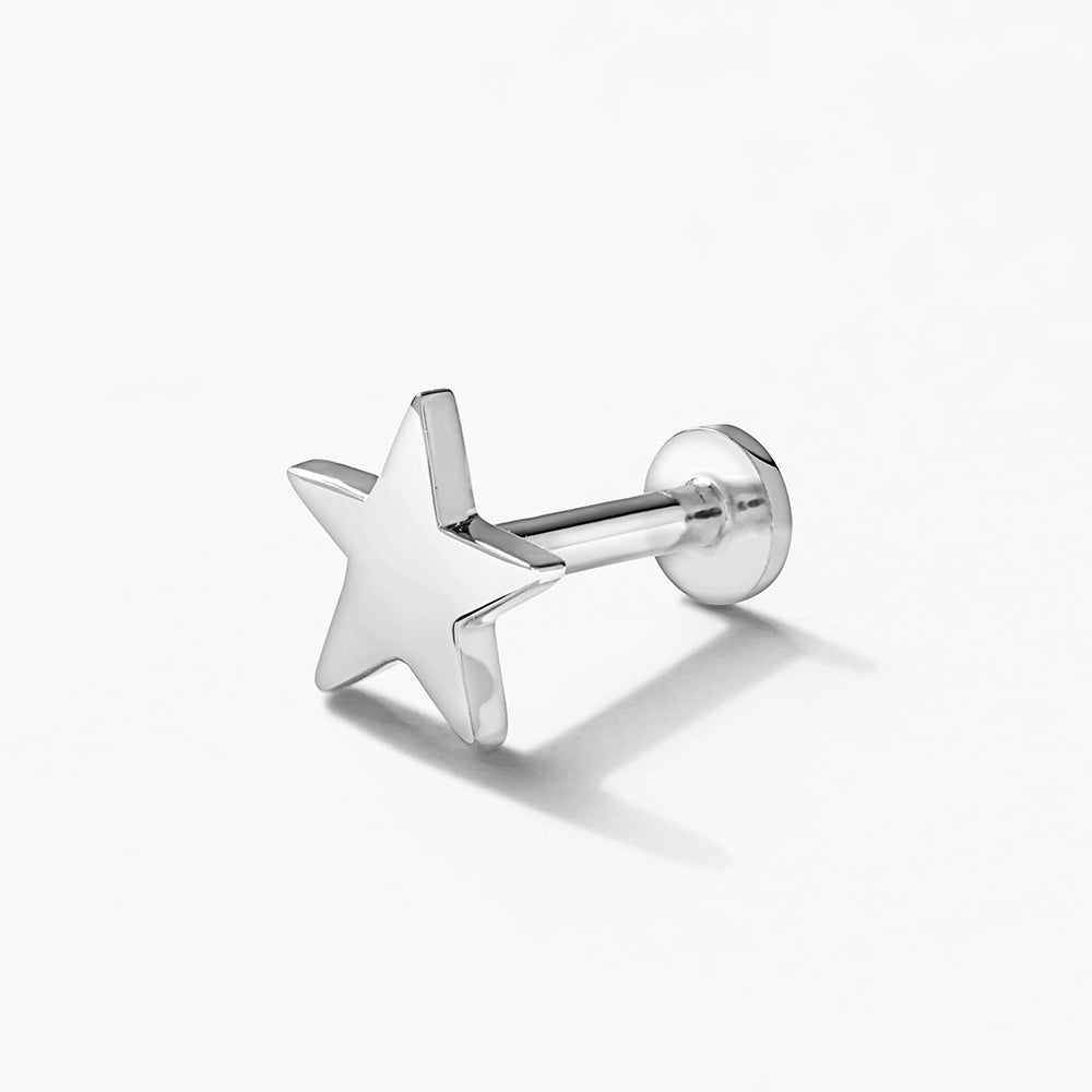 Micro Star Helix Single Stud Earring in Sterling Silver - Perfect for Everyday Wear, Parties & Gifts