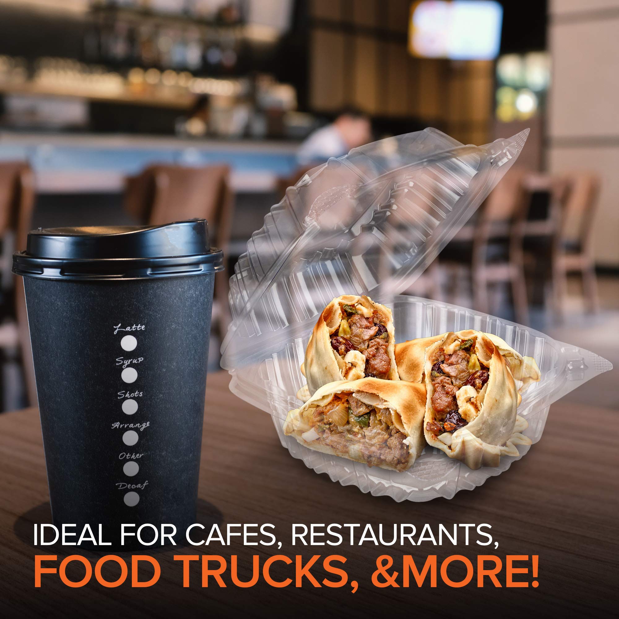 Eco-Friendly Disposable Plastic Takeout Containers with Clear Hinged Lids - 25 Pack Square Clamshell Food Boxes for Restaurant, Catering & Home Use - Perfect for Cakes, Desserts, Sandwiches & Party Snacks - Microwave Safe & Leak-Proof Design