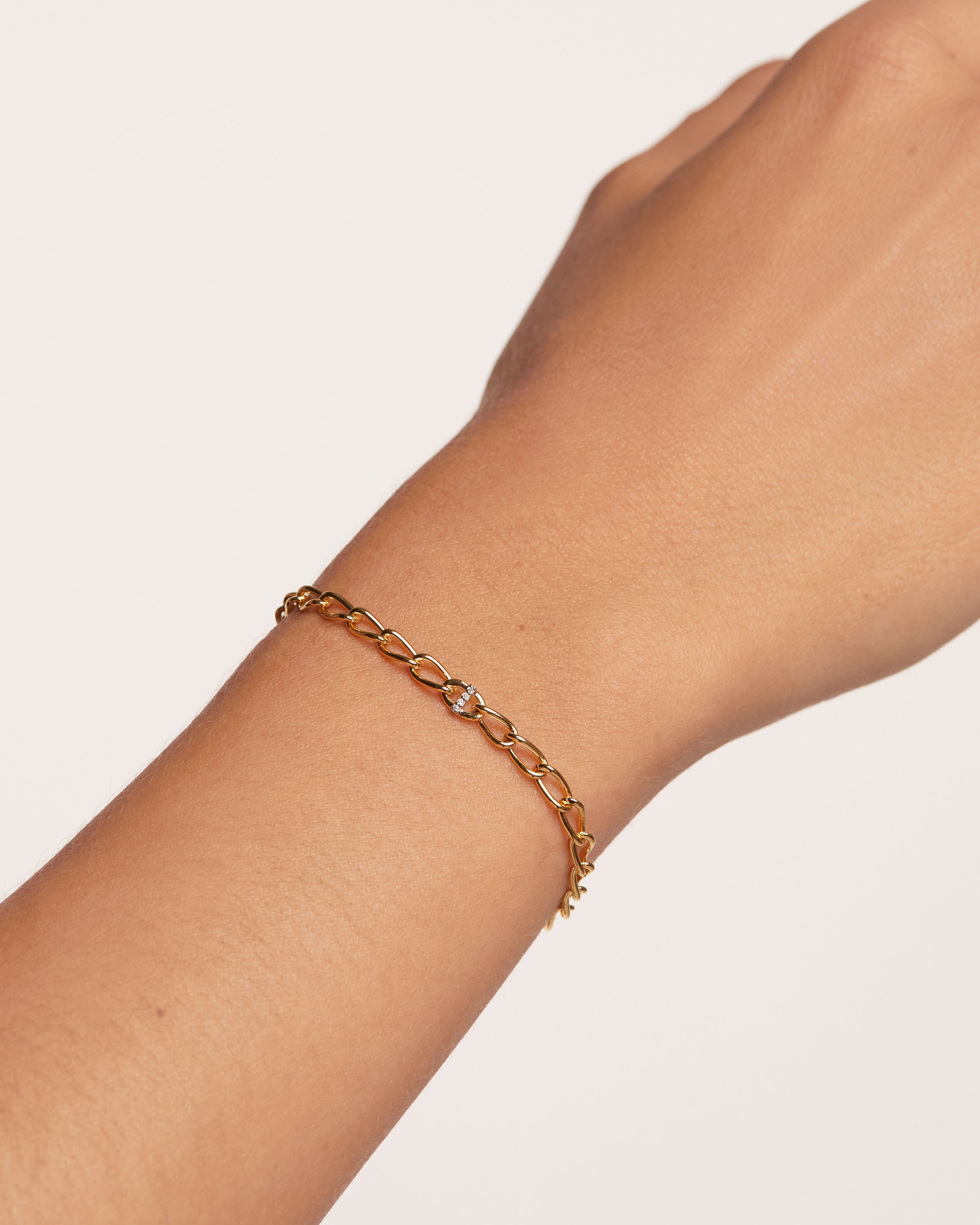 I Initial Letter Chain Bracelet - Dainty Gold or Silver Alphabet Jewelry for Women - Perfect Gift for Birthdays, Anniversaries & Everyday Wear