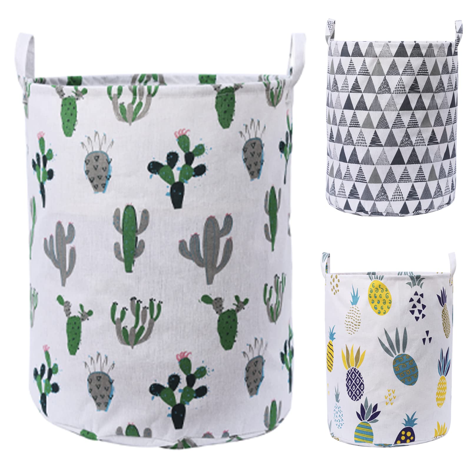 Bloomroad Collapsible Canvas Laundry Basket with Handle & Drawstring - 16