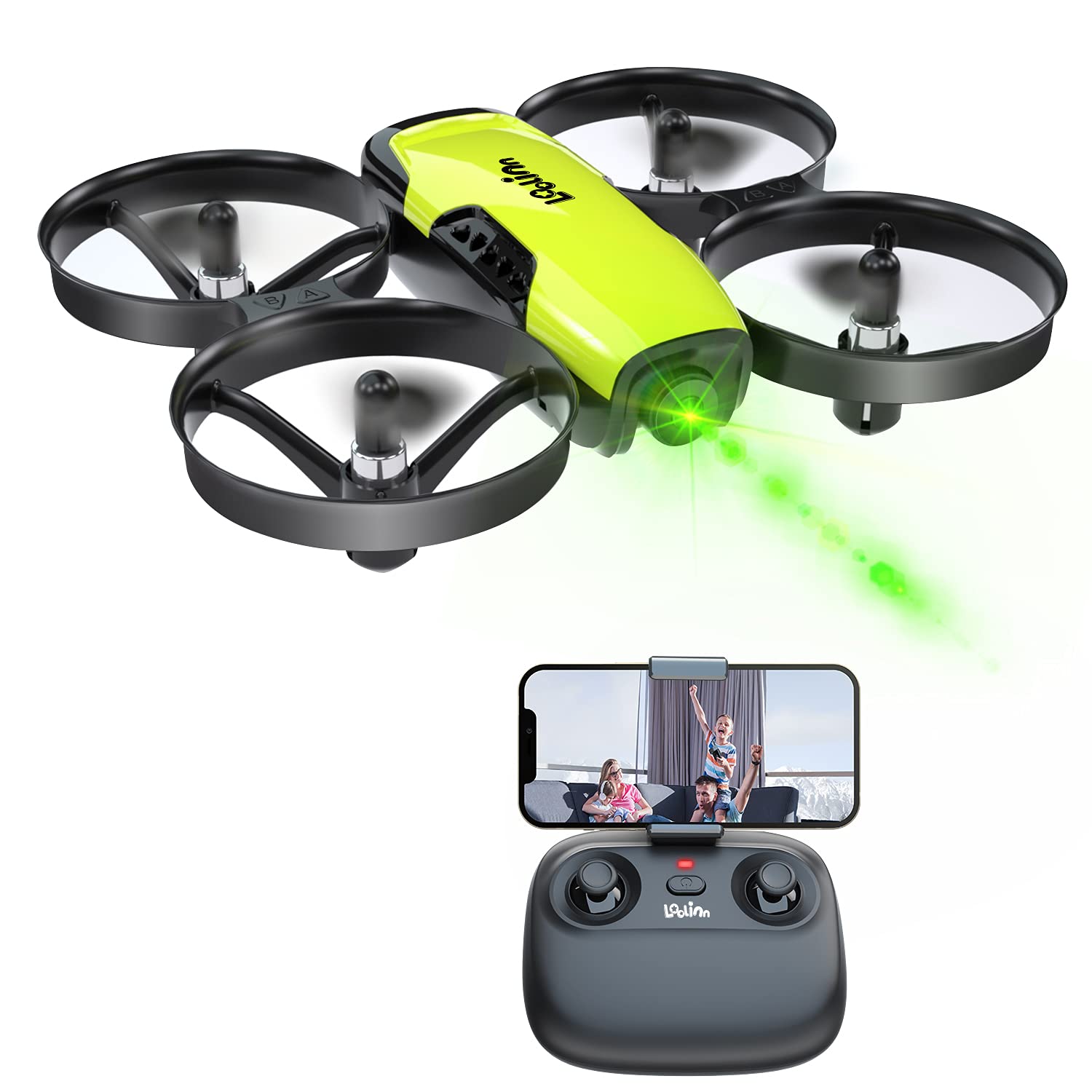 Loolinn Kids Drone with 1080P HD Camera - 90° Adjustable Angle, Altitude Hold, One Key Takeoff/Landing, 3 Batteries - Perfect Birthday Gift for Boys & Girls, Indoor/Outdoor Flying Toy for Beginners