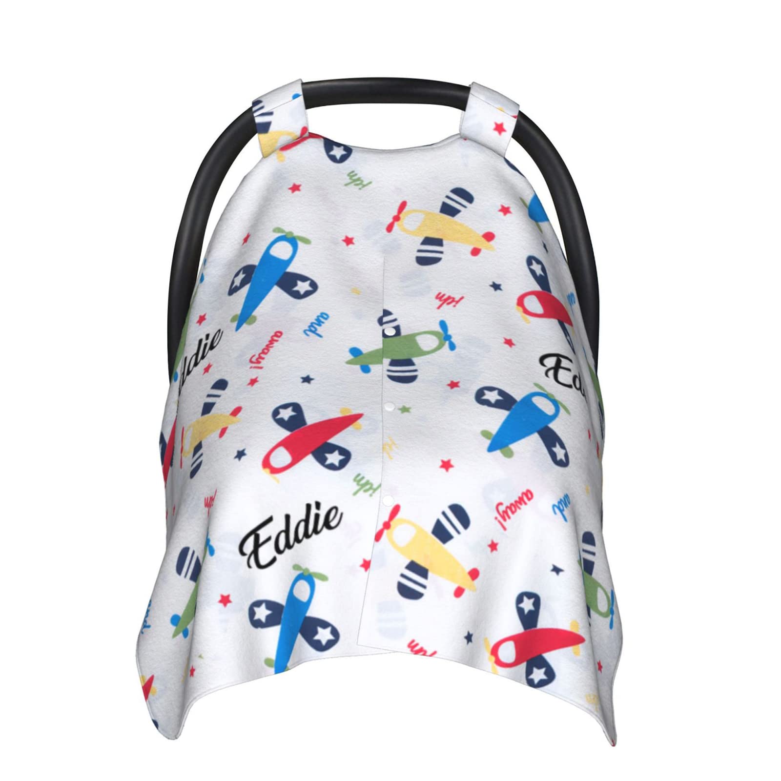 Custom Personalized Baby Car Seat Canopy with Name - Peekaboo Opening Minky Nursing Cover for Boys & Girls - Breathable Infant Stroller Canopy for Newborns - Perfect for Travel, Shopping & Outdoor Adventures